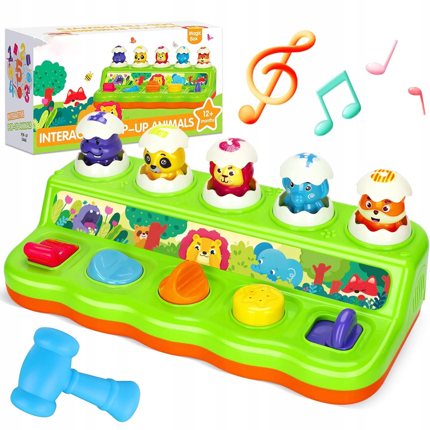 POP TOYS KIDS 1 YEAR POP UP ANIMALS BABIES WITH HAMMERS