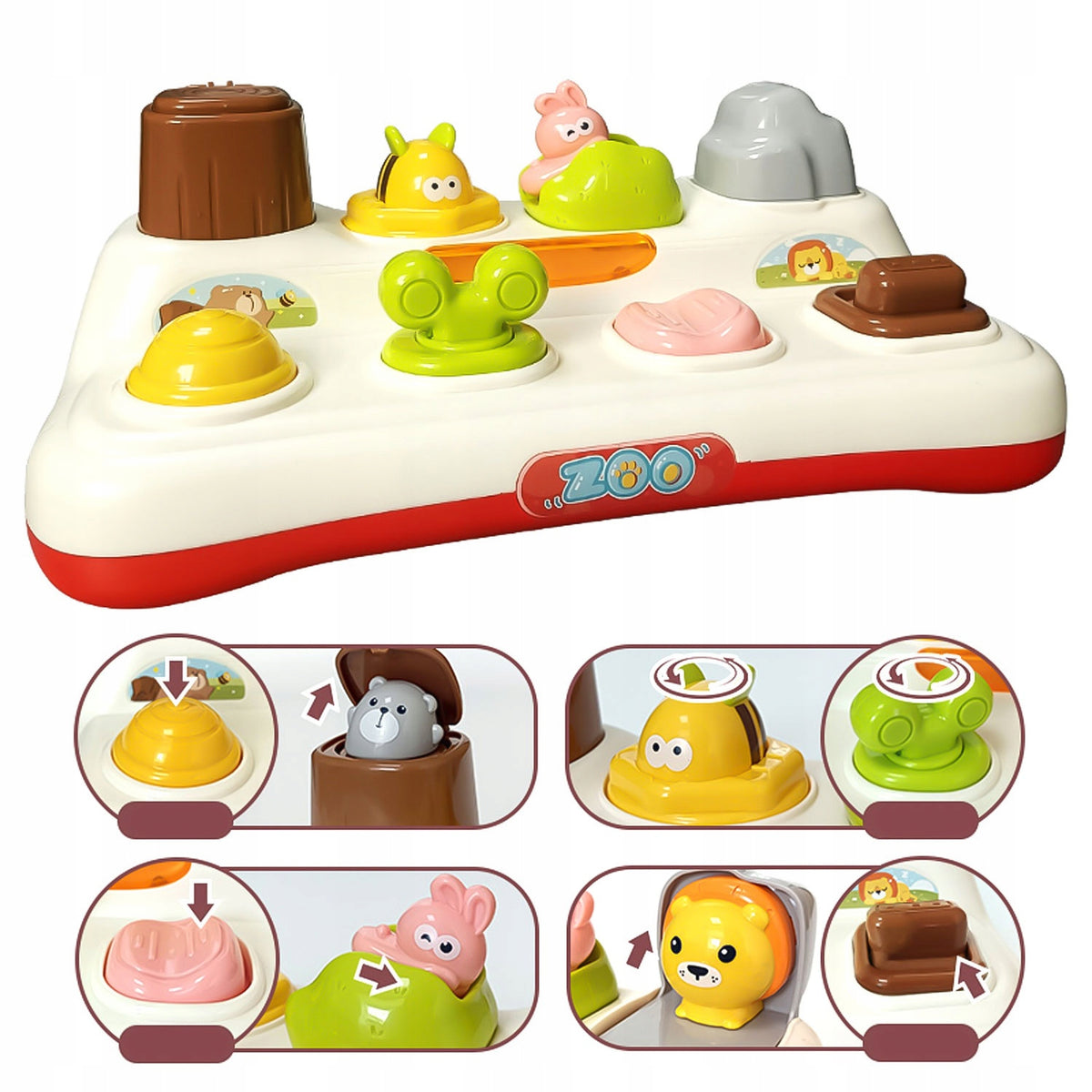 POP-UP COLORFUL ANIMALS EDUCATIONAL TOY INTERACTIVE LIGHT Packaging status original