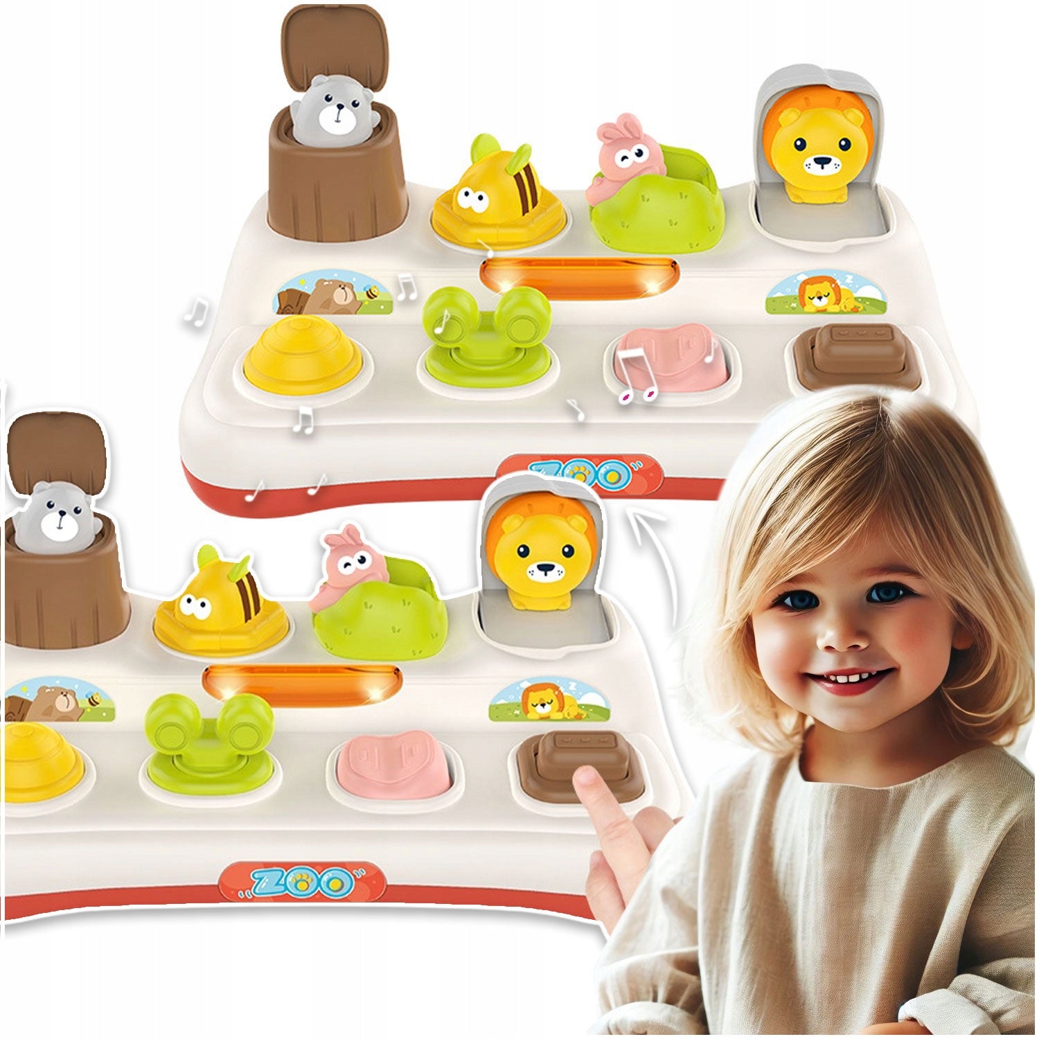POP-UP COLORFUL ANIMALS EDUCATIONAL TOY INTERACTIVE LIGHT