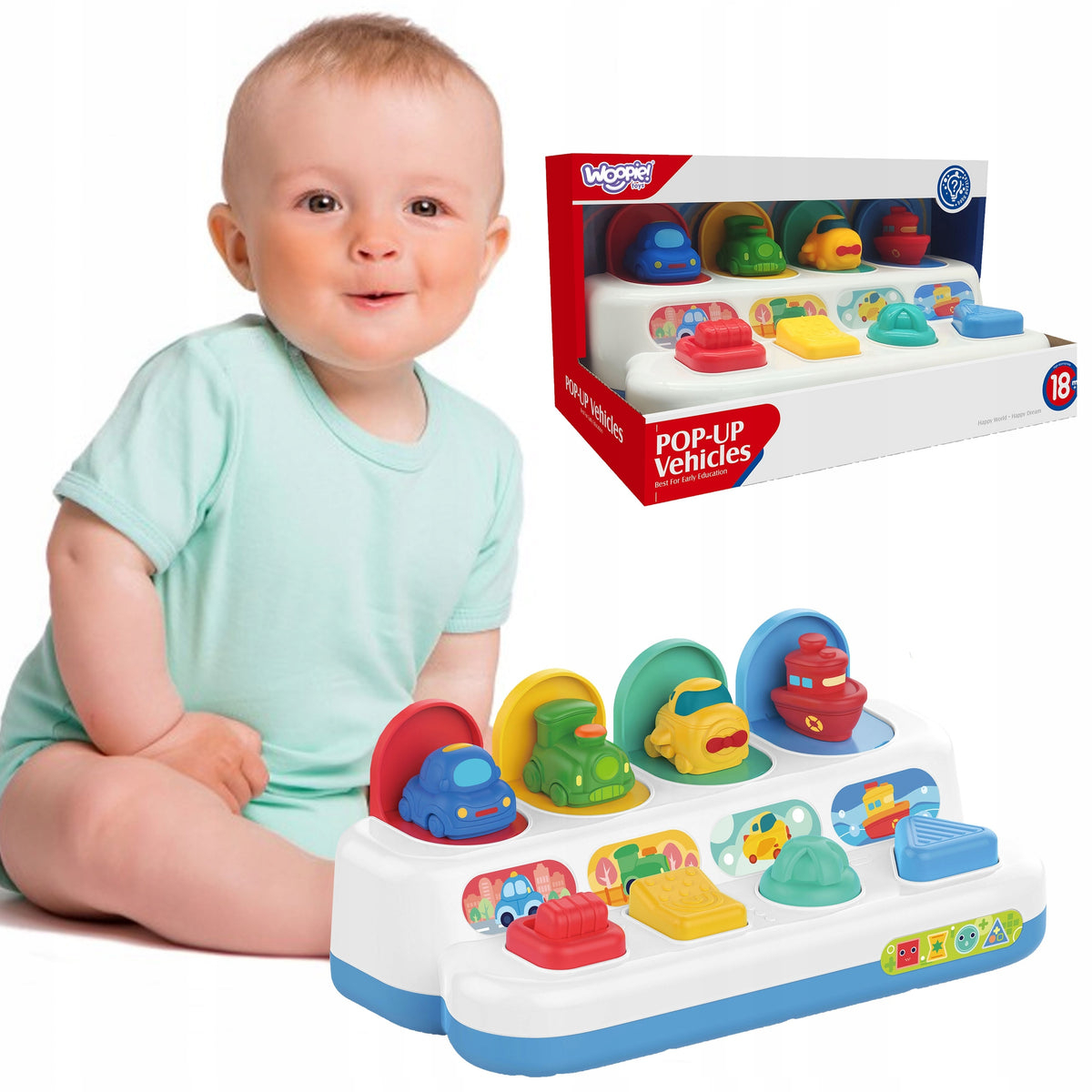 POP-UP COLORFUL VEHICLES CAR EDUCATIONAL TOY INTERACTIVE GIFT