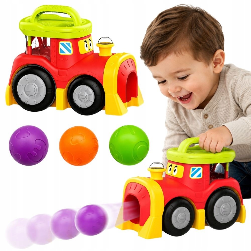 POP UP INTERACTIVE TRAIN BALL LAUNCHER BALL SOUND LIGHT WOOPIE BABY