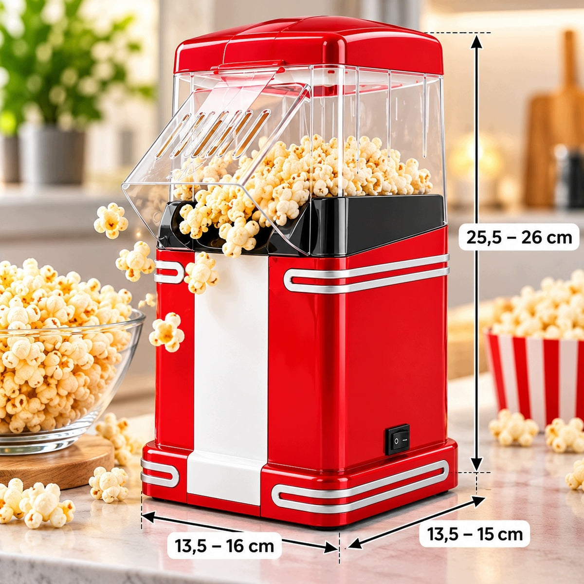 POPCORN MACHINE 1500W FAT FREE HOUSEHOLD HOT AIR MACHINE Packaging status original