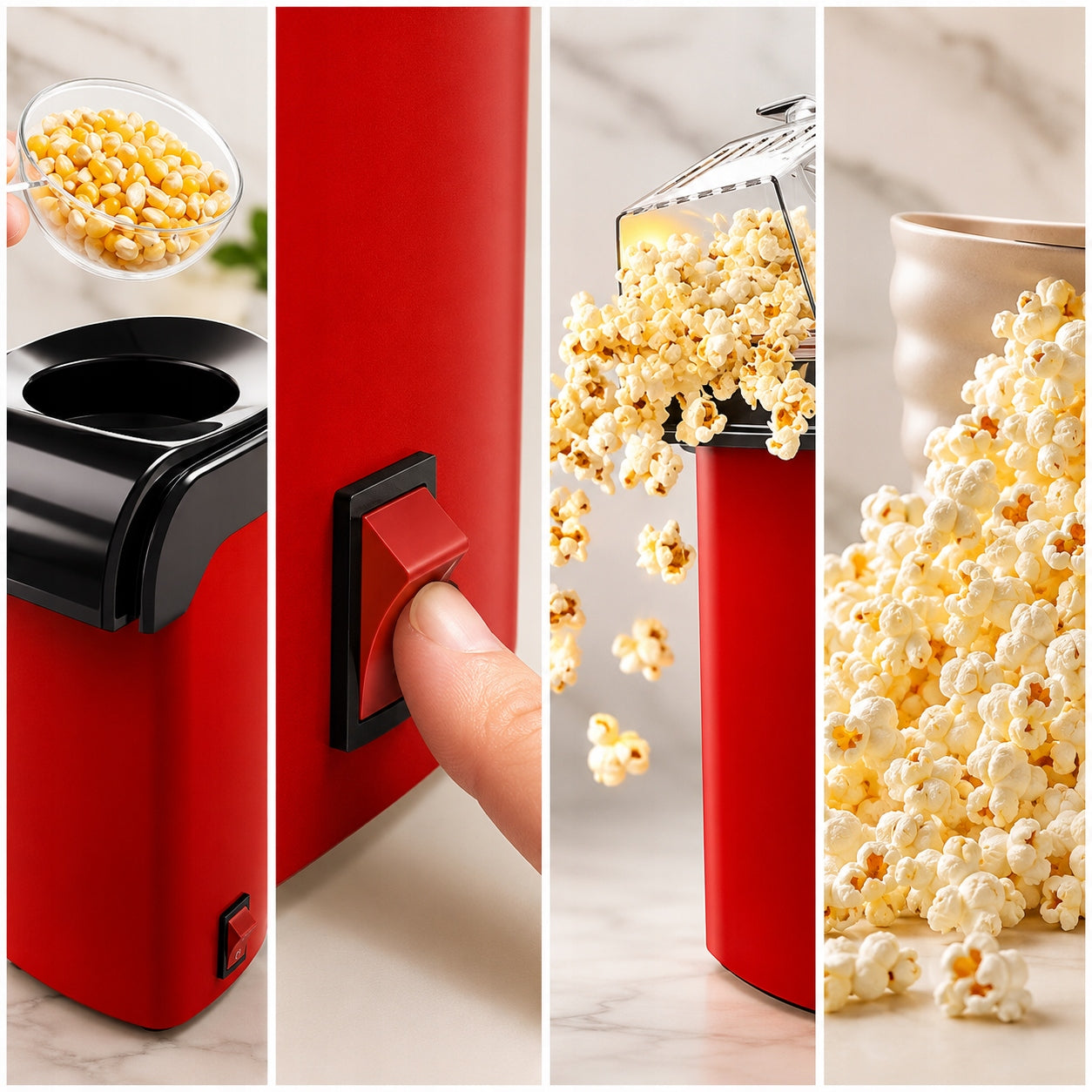 POPCORN MAKING MACHINE POPCORN MAKER HOMEMADE 1200W Manufacturer code MASZYNA DO POPCORNU BEZTŁUSZCZOWA 1500W MINI