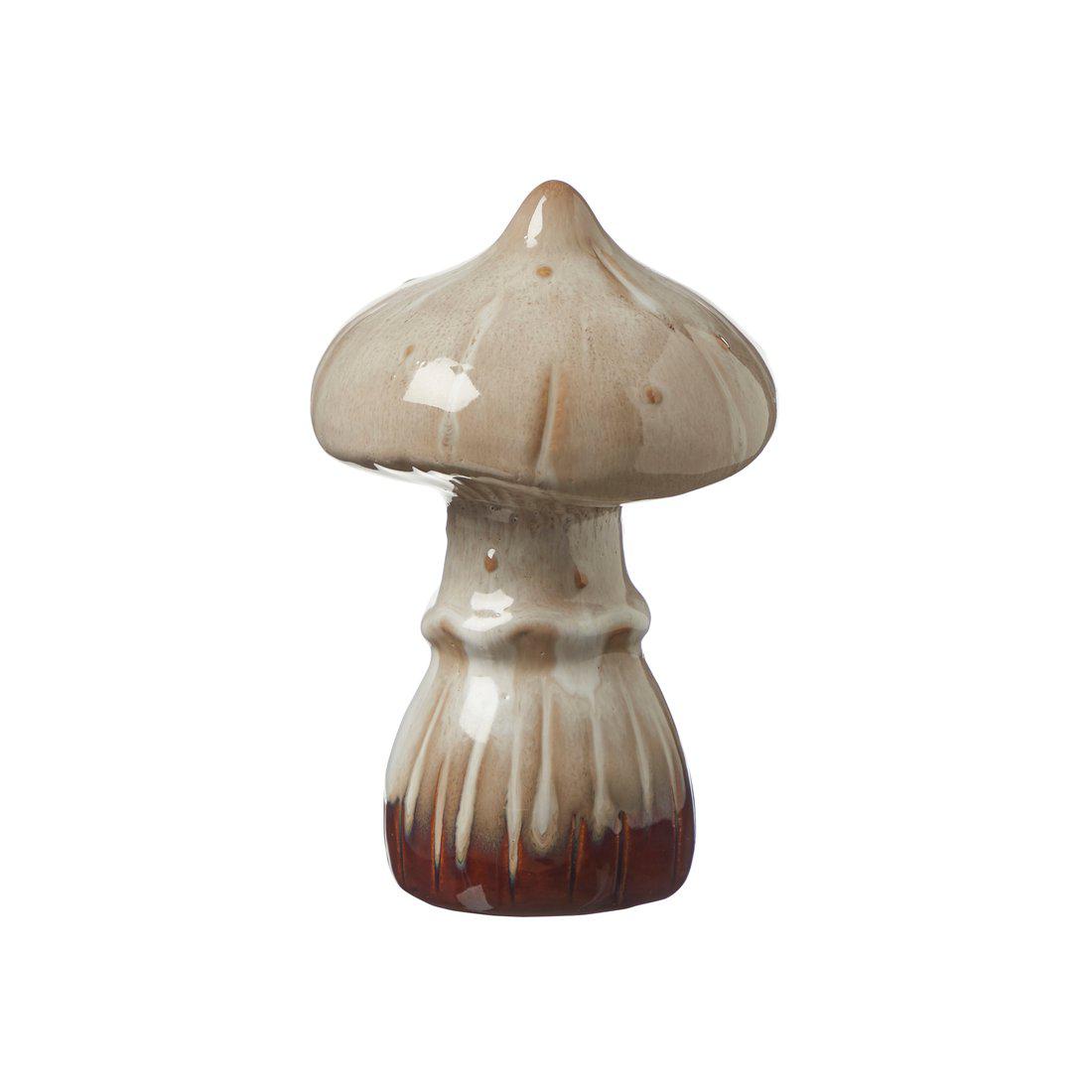 PORCELAIN MUSHROOM FIGURE BEIGE BROWN DECORATIVE DECORATION for home garden Manufacturer code 05005385