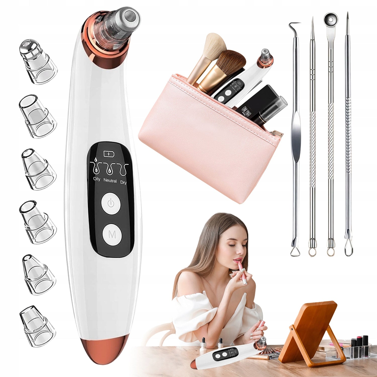 PORE PURIFIER WITH ADJUSTABLE SUCTION POWER 3 LEVELS FOR FACE