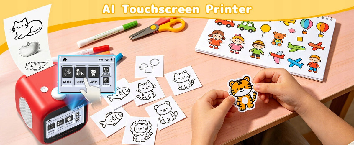 PORTABLE AI VOICE STICKER PRINTER WITH WI-FI FOR CHILDREN Brand no brand