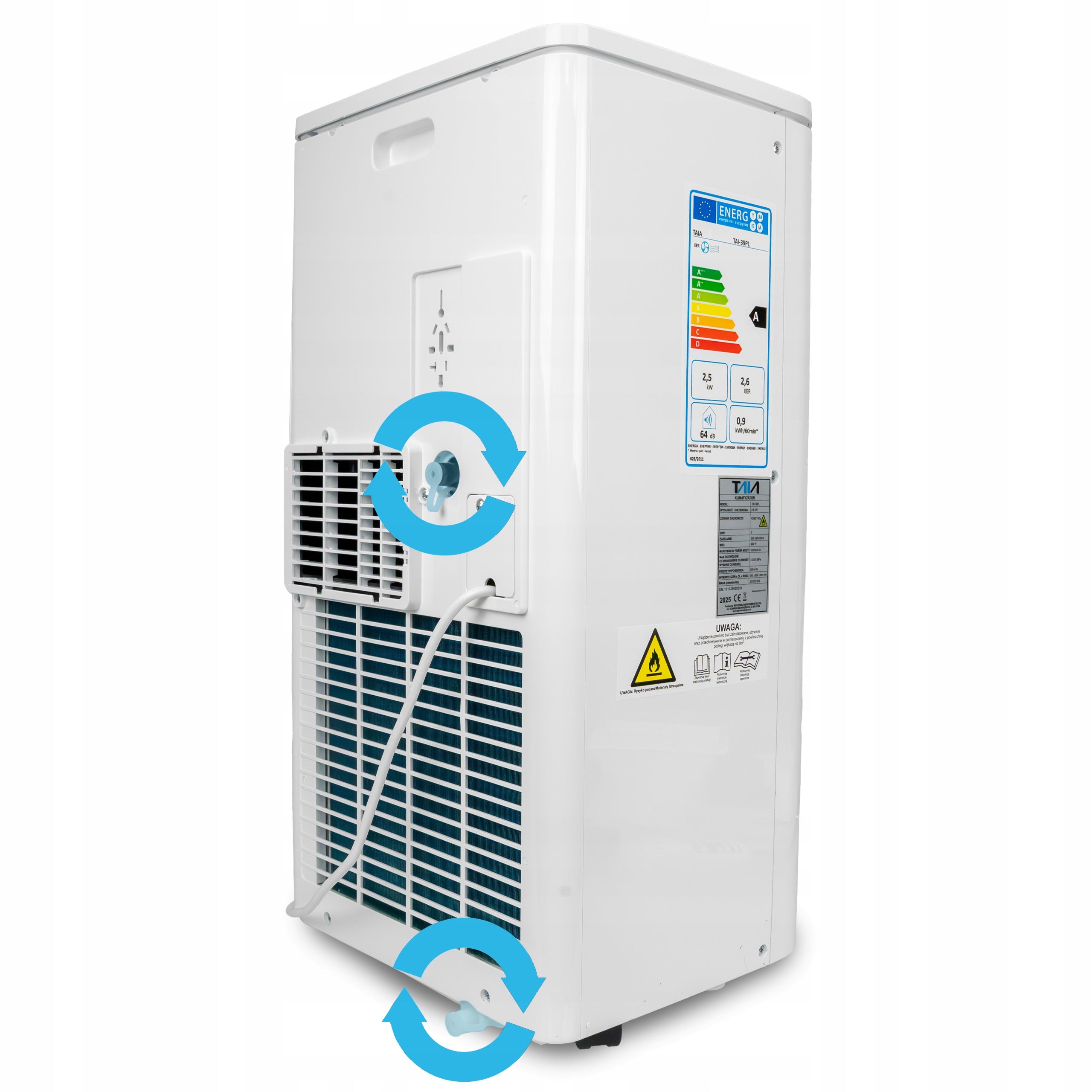 PORTABLE AIR CONDITIONER 2,50kW QUIET WIFI DEHUMIDIFIER LED TURBO COOLING XXXL Control manual with the remote control