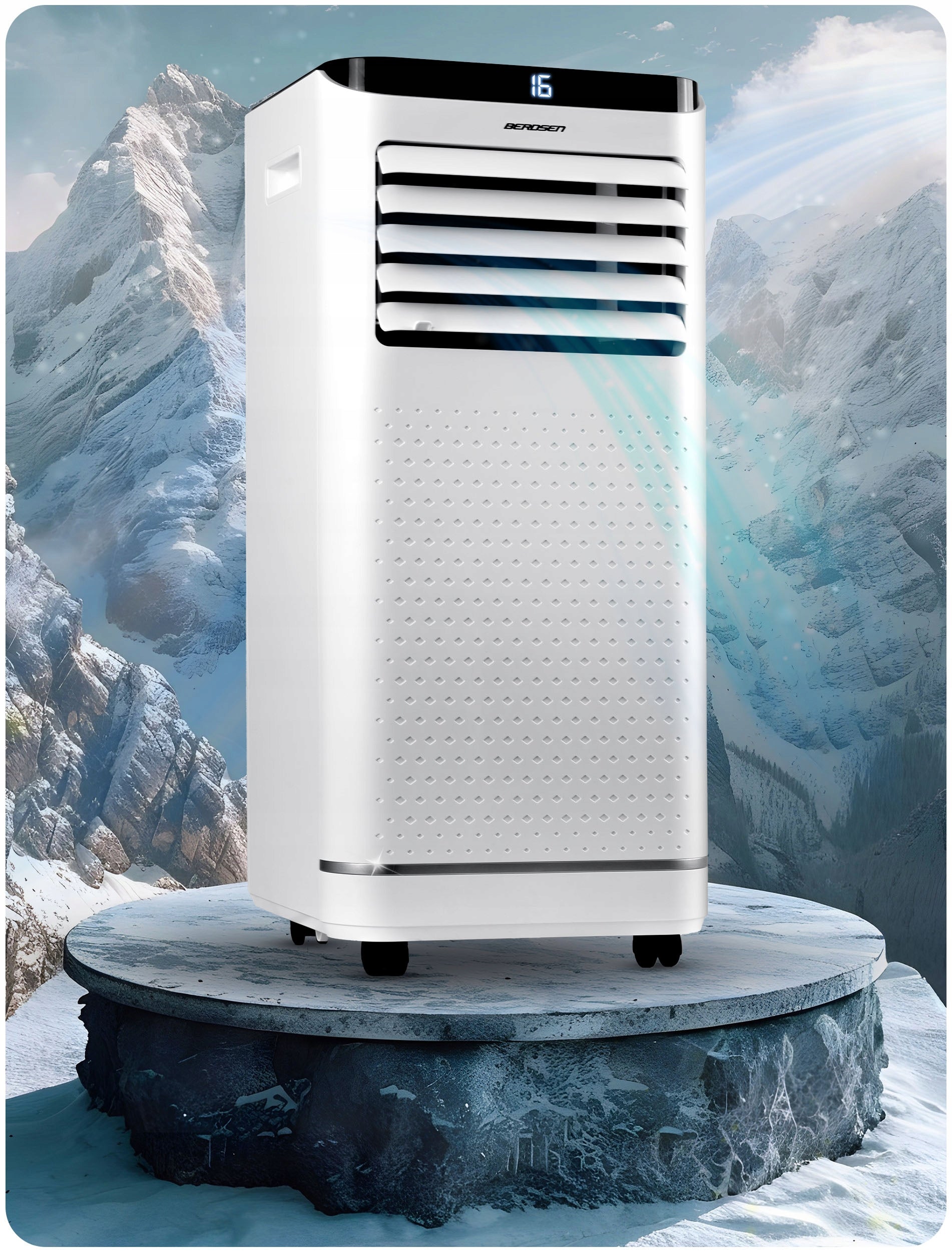 PORTABLE AIR CONDITIONER 2,6kW 30m2 DEHUMIDIFIER 24l/24h WiFi BERDSEN 9000 BTU Brand Berdsen
