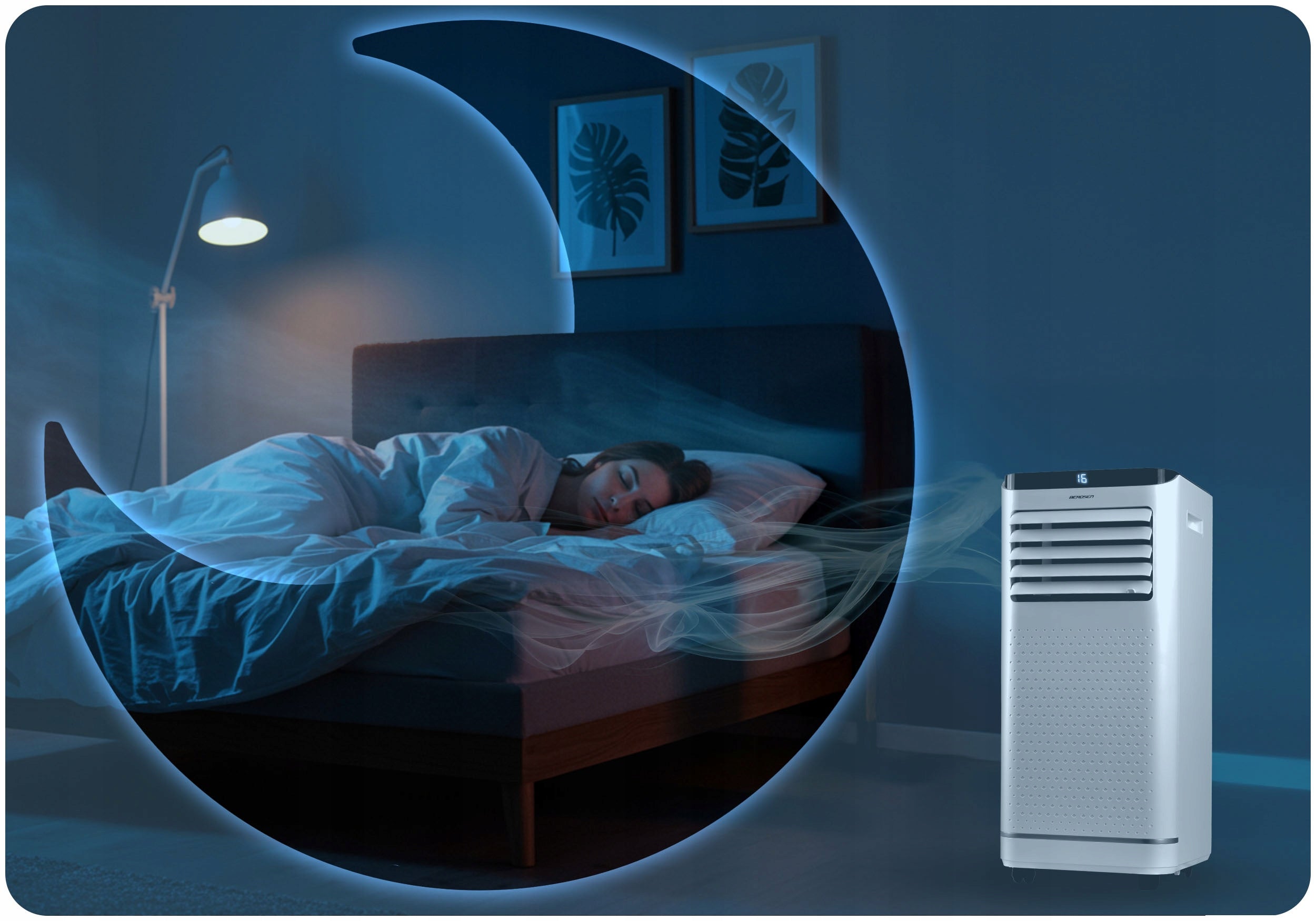 PORTABLE AIR CONDITIONER 2,6kW 30m2 DEHUMIDIFIER 24l/24h WiFi BERDSEN 9000 BTU Heating power 0 W