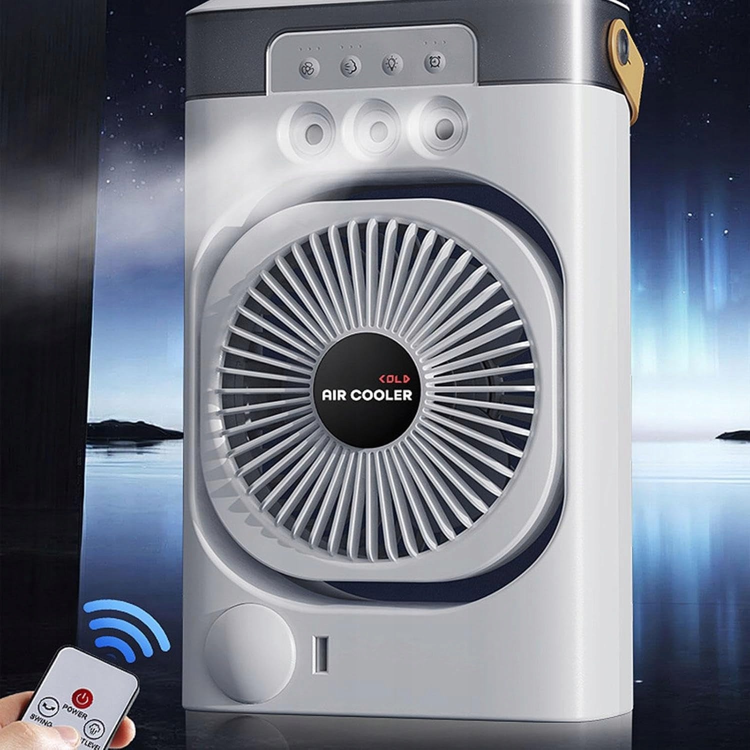 PORTABLE AIR CONDITIONER 3IN1 FAN LED HUMIDIFIER RGB USB WHITE Brand no brand
