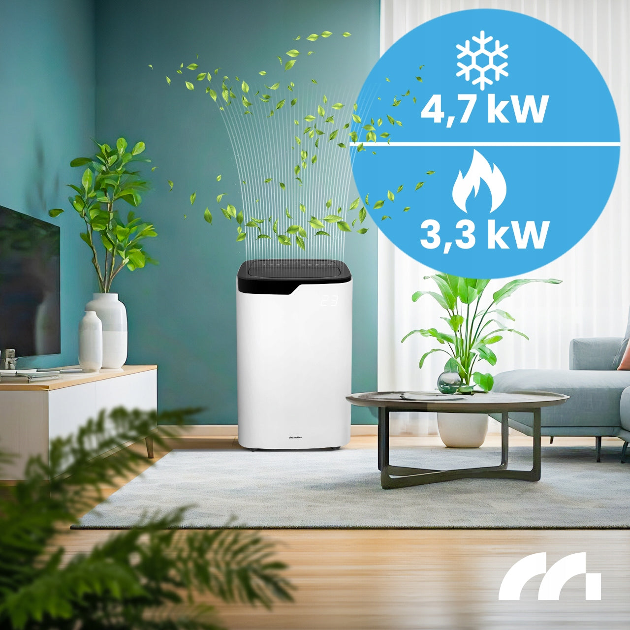 PORTABLE AIR CONDITIONER 4,7kW WIFI HEAT PUMP DEHUMIDIFIER 80L 4in1 Packaging status original