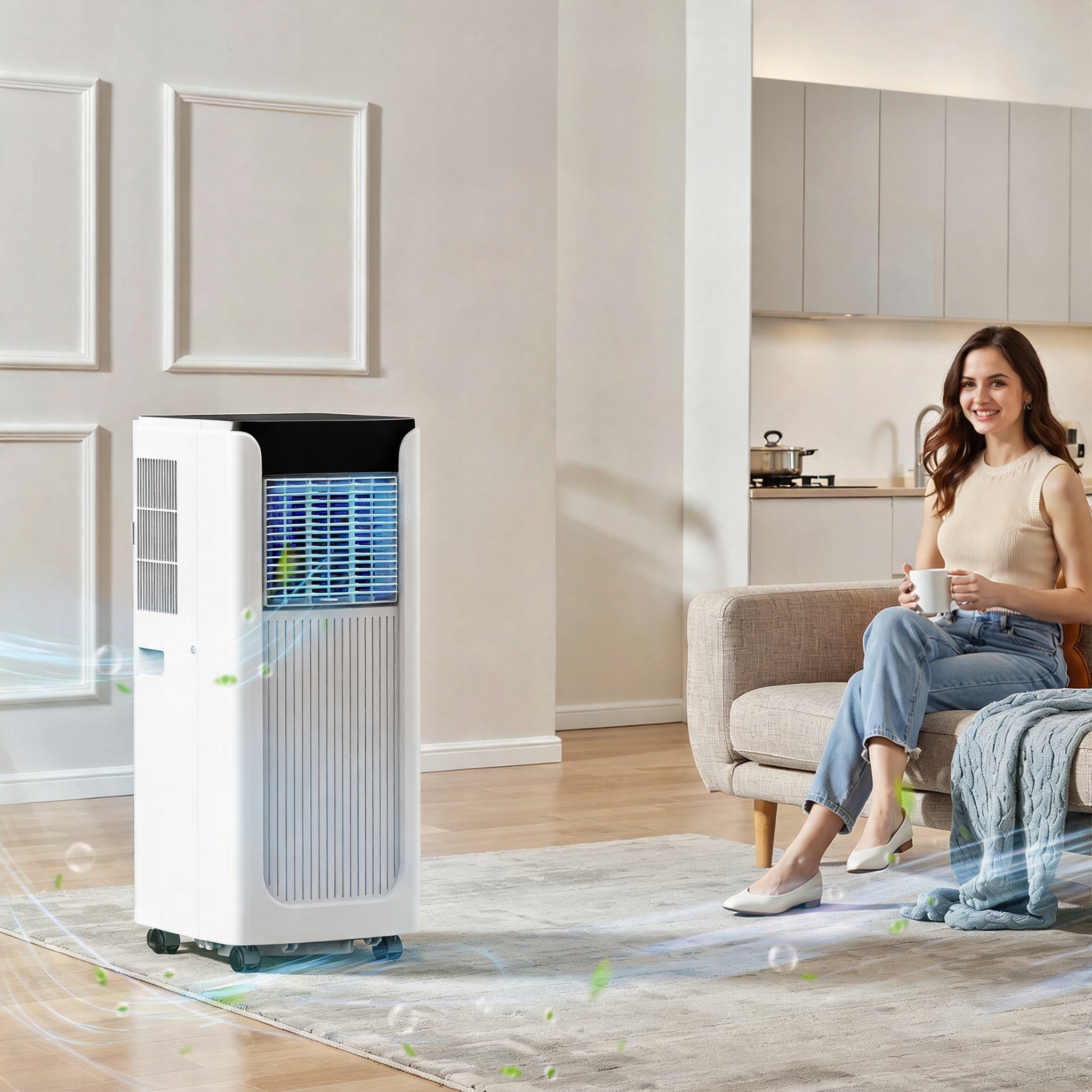 PORTABLE AIR CONDITIONER EFFICIENT WITH DEHUMIDIFICATION FUNCTION HUGE COOLING POWER Packaging status original