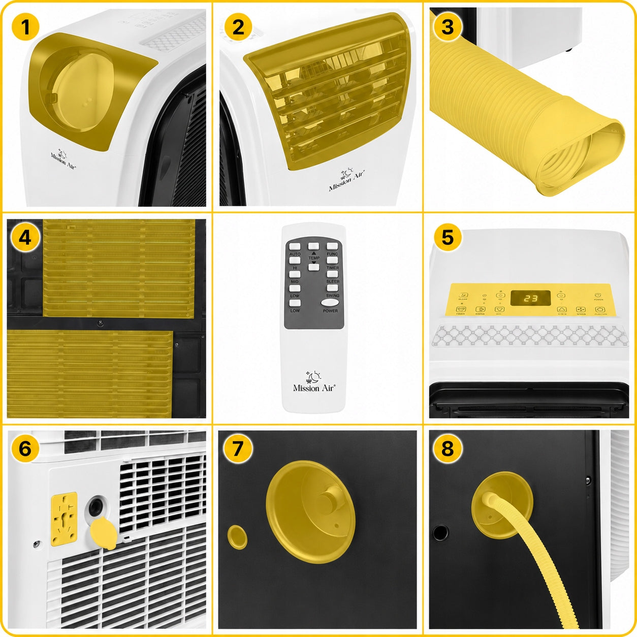 PORTABLE AIR CONDITIONER Mission Air 4,0kW dehumidifier 70L +HEATING +SWING +WiFi Heating power 4000 W