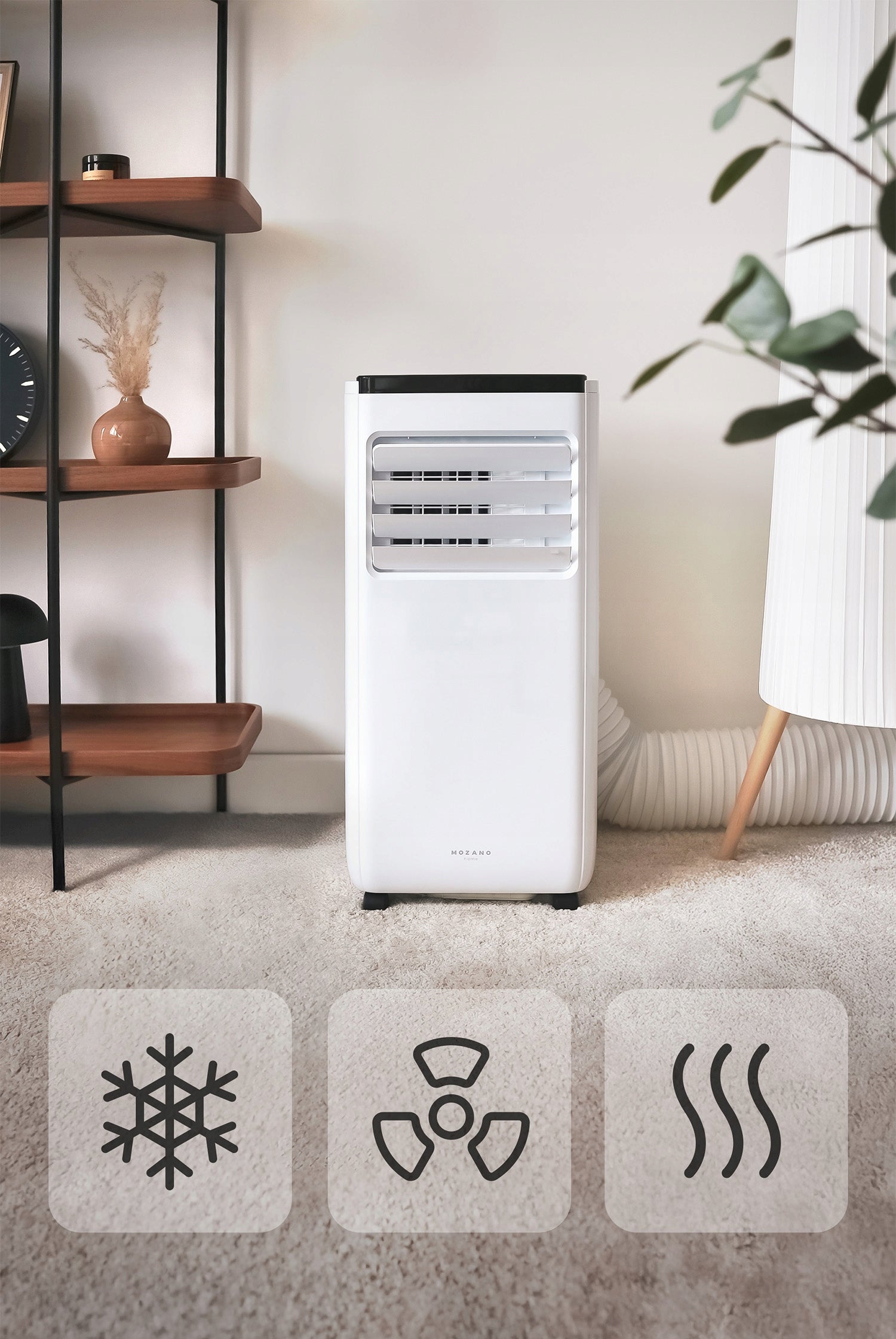 PORTABLE AIR CONDITIONER SMALL QUIET 2,6kW moWiFi DEHUMIDIFIER 24l/24H MOZANO Manufacturer code AGD/KLI/02