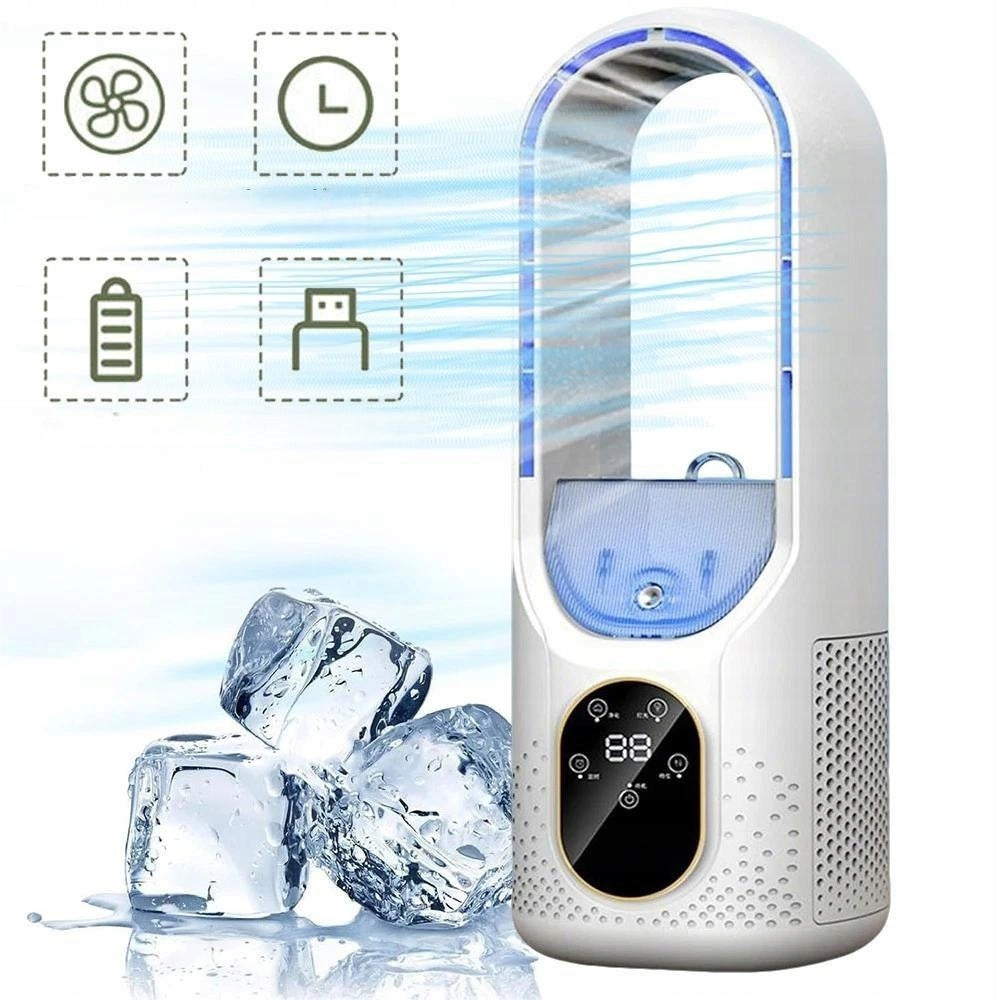 PORTABLE AIR CONDITIONER WITH FAN AND 6 SPEEDS 7 NIGHT LIGHTS
