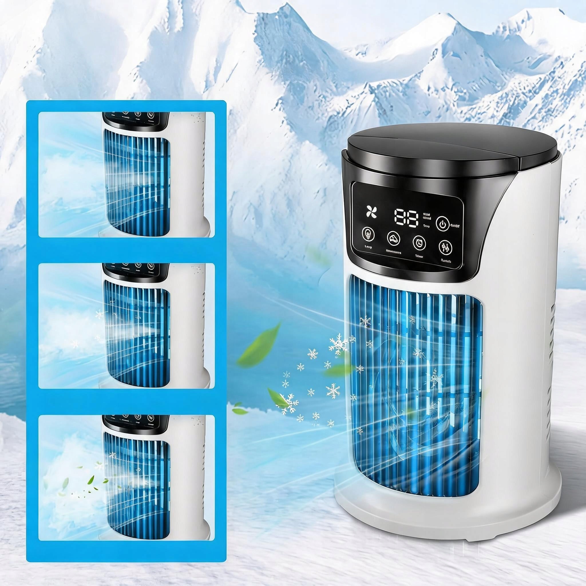 PORTABLE AIR COOLER LED WATER PORTABLE 5IN1 USB SMALL EFFICIENT Packaging status original
