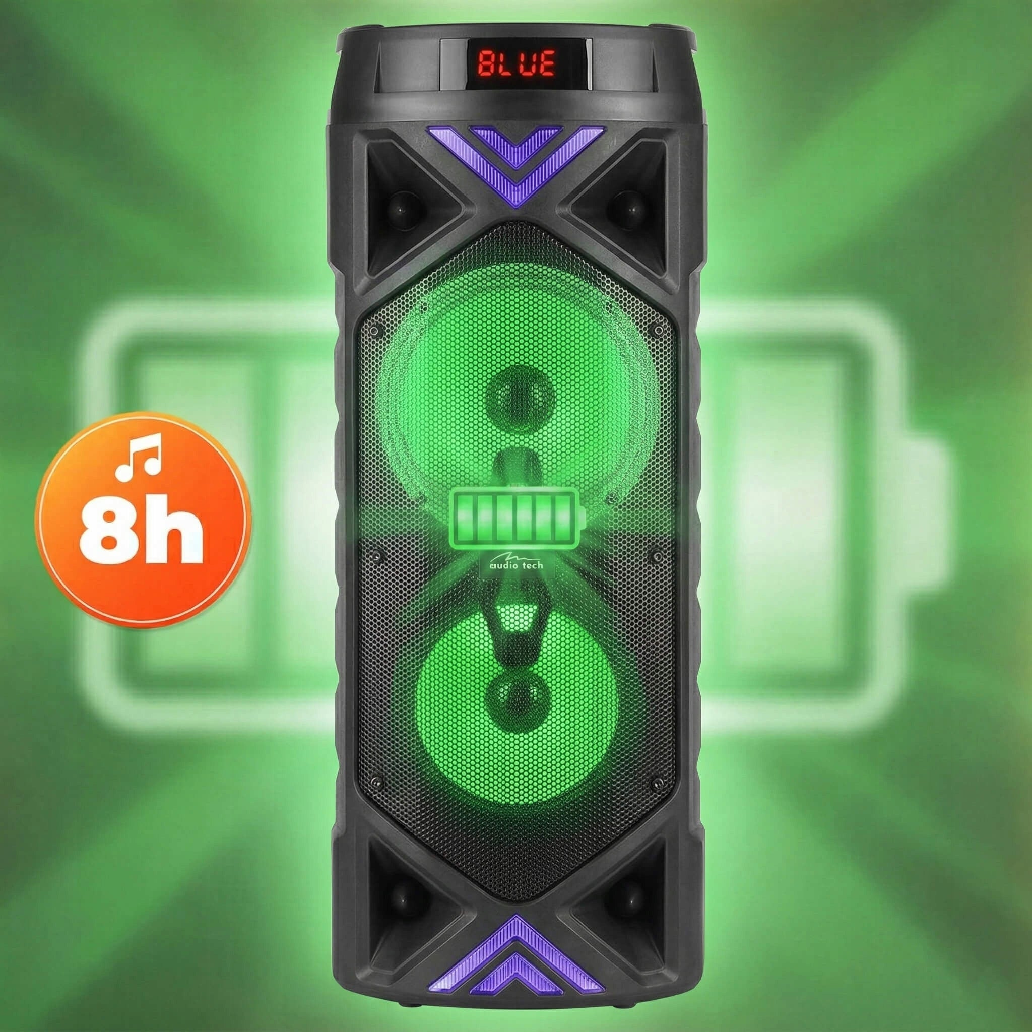 PORTABLE BLUETOOTH BOOMBOX + WIRELESS SPEAKER WITH MICROPHONE PMPO 1400W Manufacturer code 5906453180755
