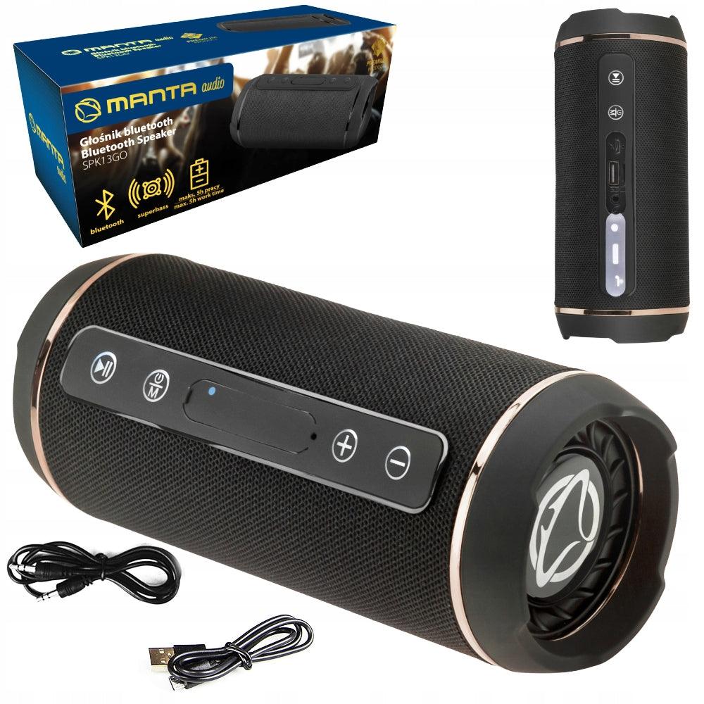 PORTABLE BLUETOOTH SPEAKER MANTA MOBILE SPK13GO RADIO FM USB AUX