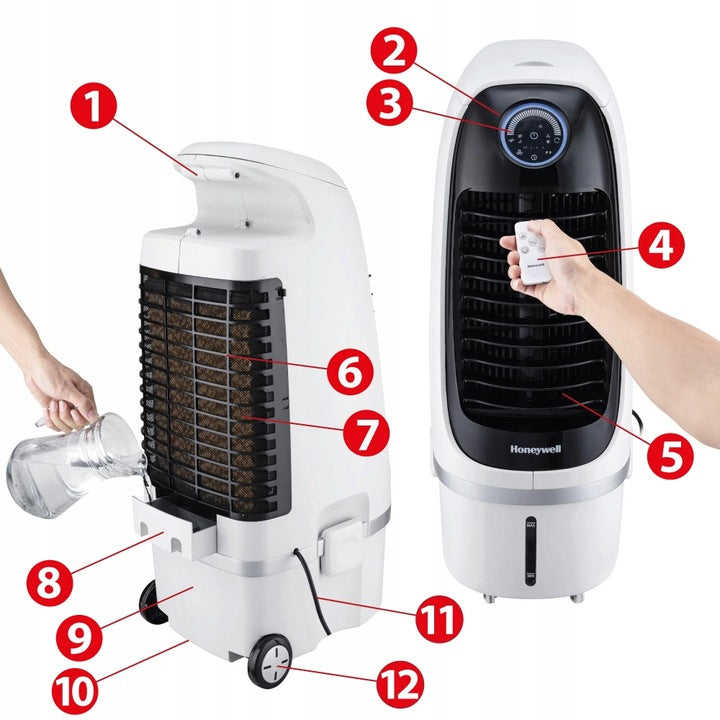 PORTABLE EVAPORATIVE AIR CONDITIONER Honeywell CS10PEI IONIZATION Model CS10PEI