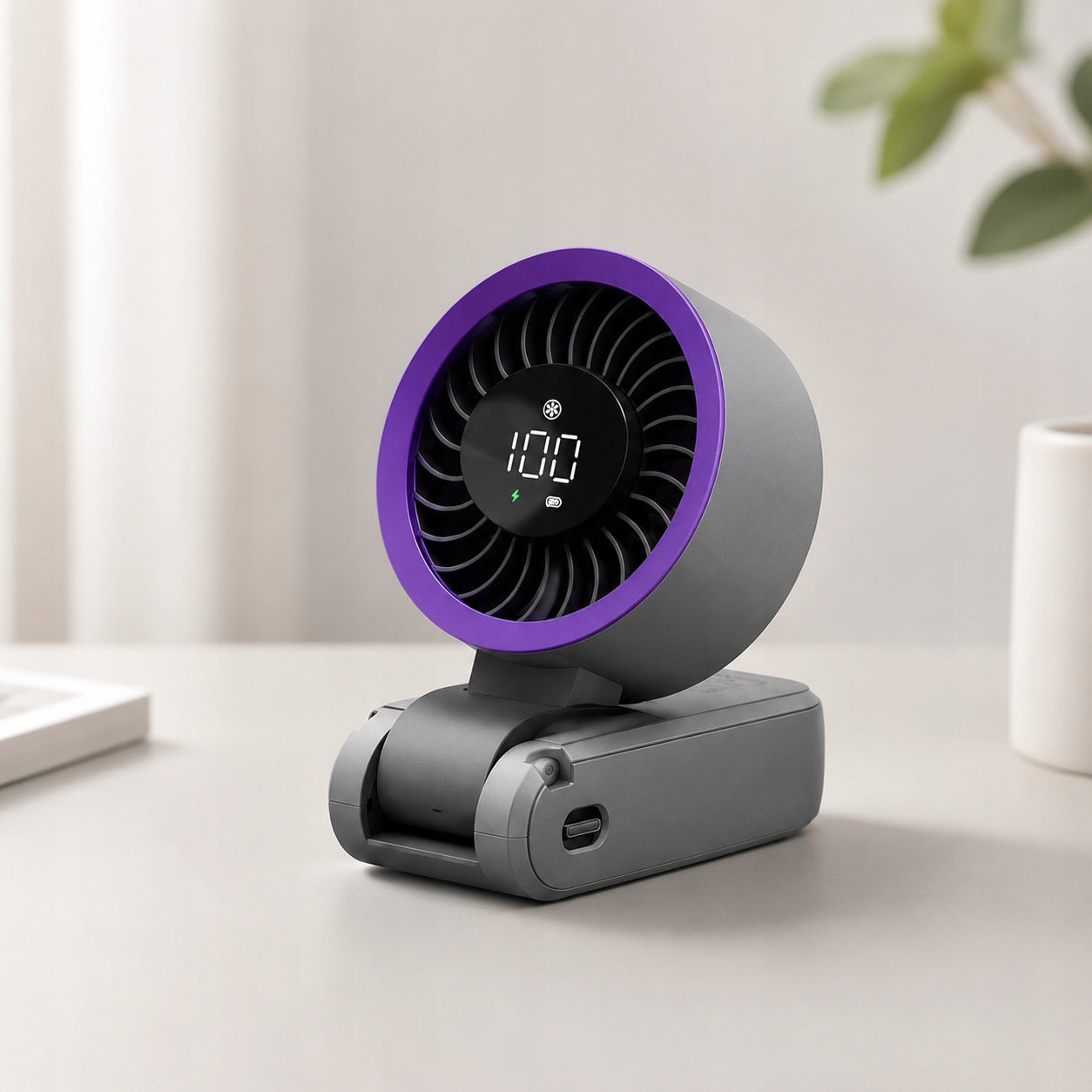 PORTABLE FAN MINI DESK FAN QUIET HANDHELD 3600mAh 100 mode Packaging status original