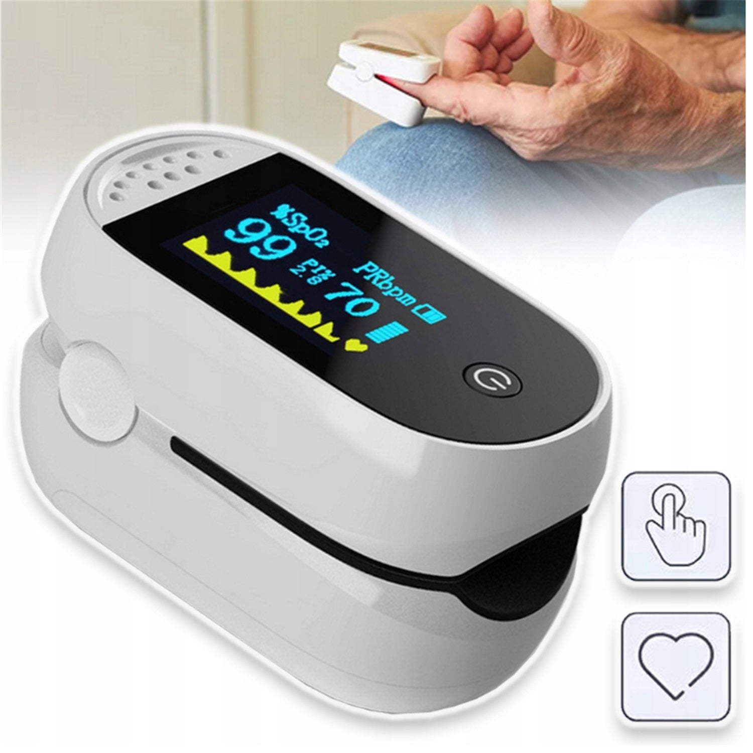 PORTABLE FINGER PULSE OXIMETER HEART RATE FINGER PULSE MONITOR STRONG ACCURATE Medical device no