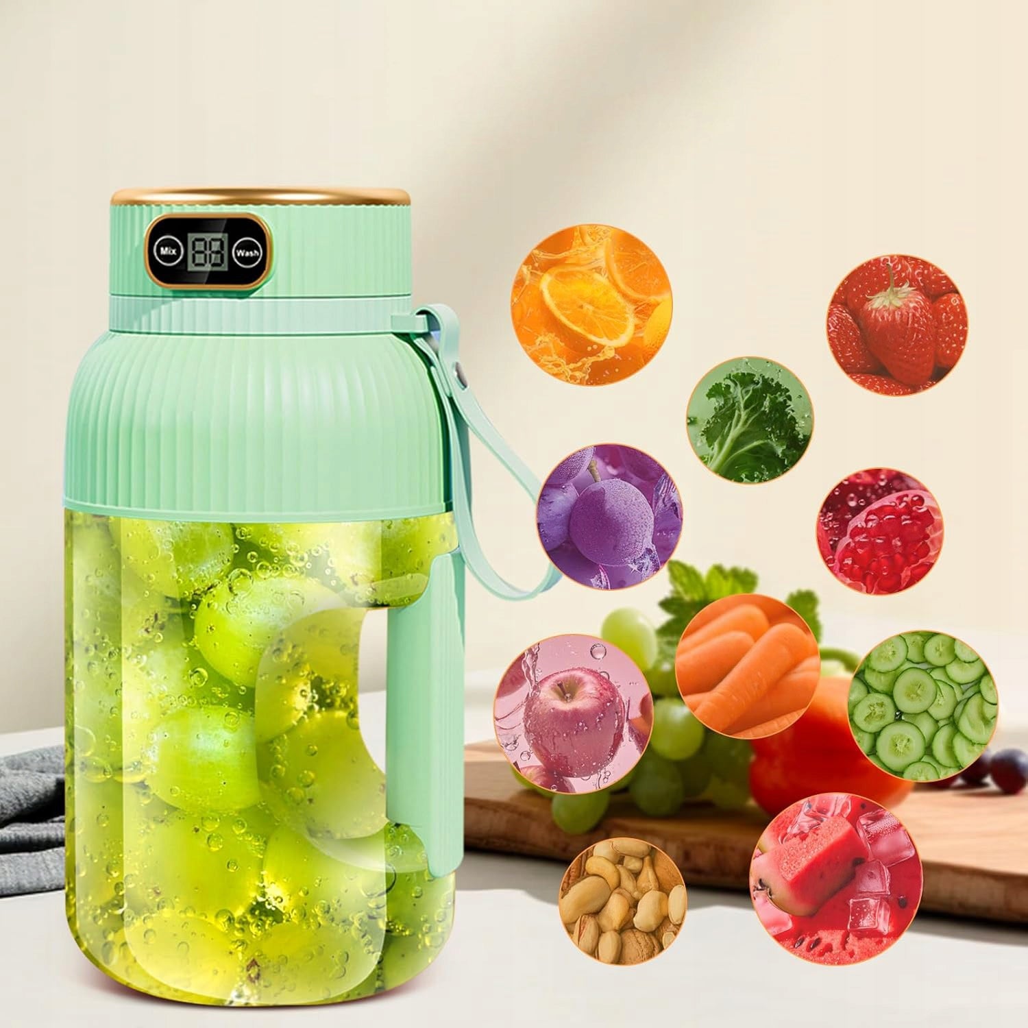 PORTABLE FRUIT AND VEGETABLE BLENDER 1200ML MINI FRESH JUICE BLENDER Power 5 W