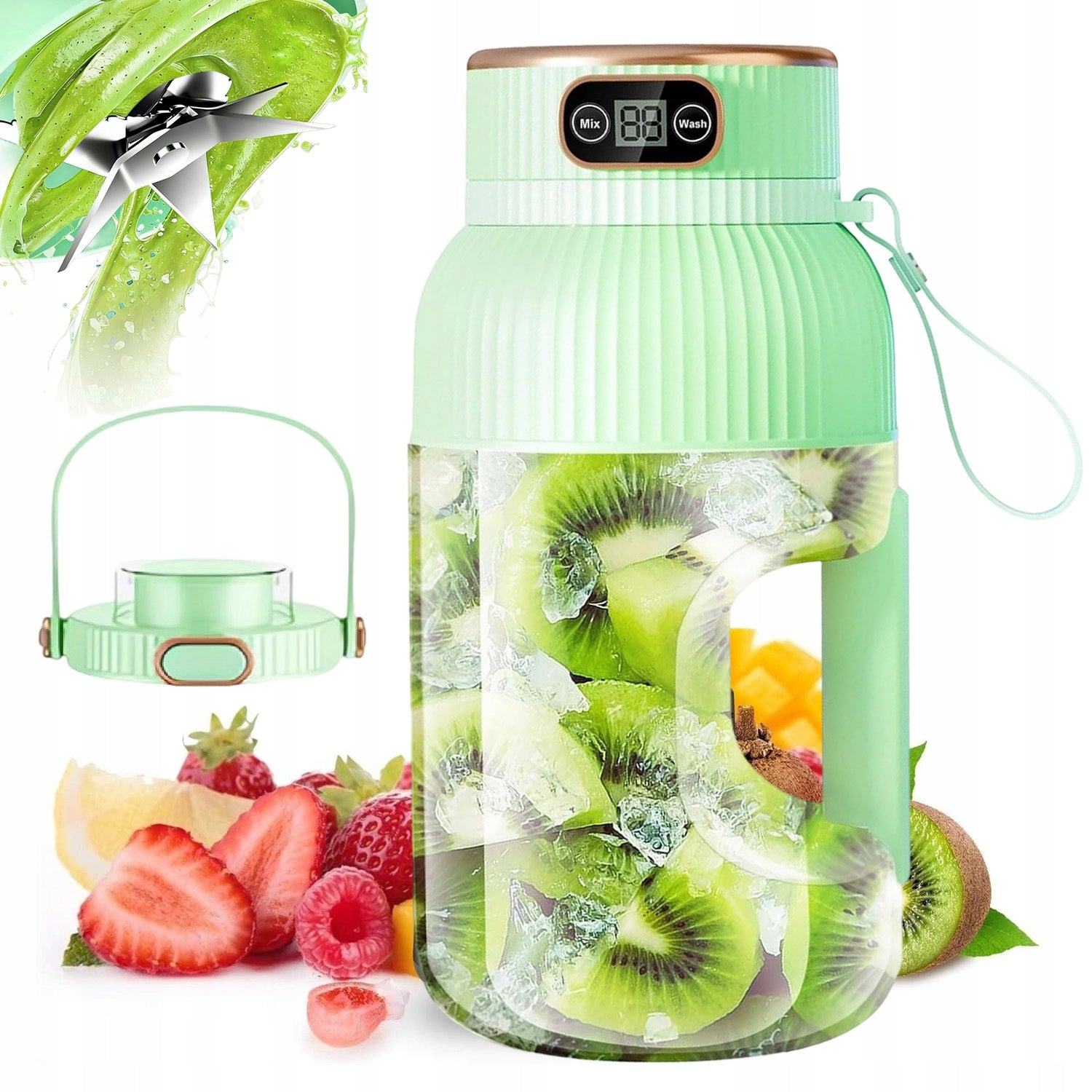 PORTABLE FRUIT AND VEGETABLE BLENDER 1200ML MINI FRESH JUICE BLENDER