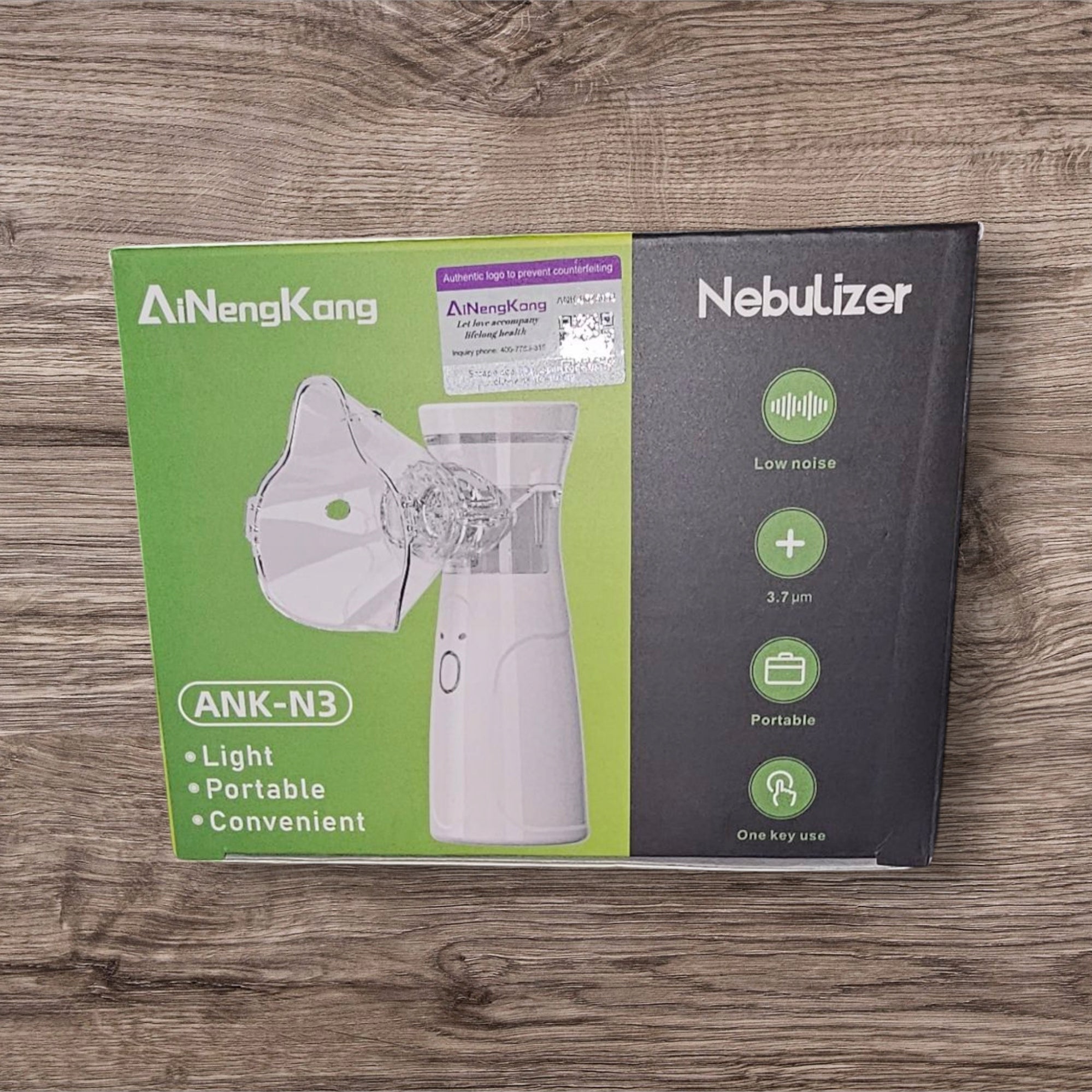 PORTABLE INHALER MESH NEBULIZER WHITE-BLUE UNIVERSAL 2 MASKS Manufacturer code NE-MO3
