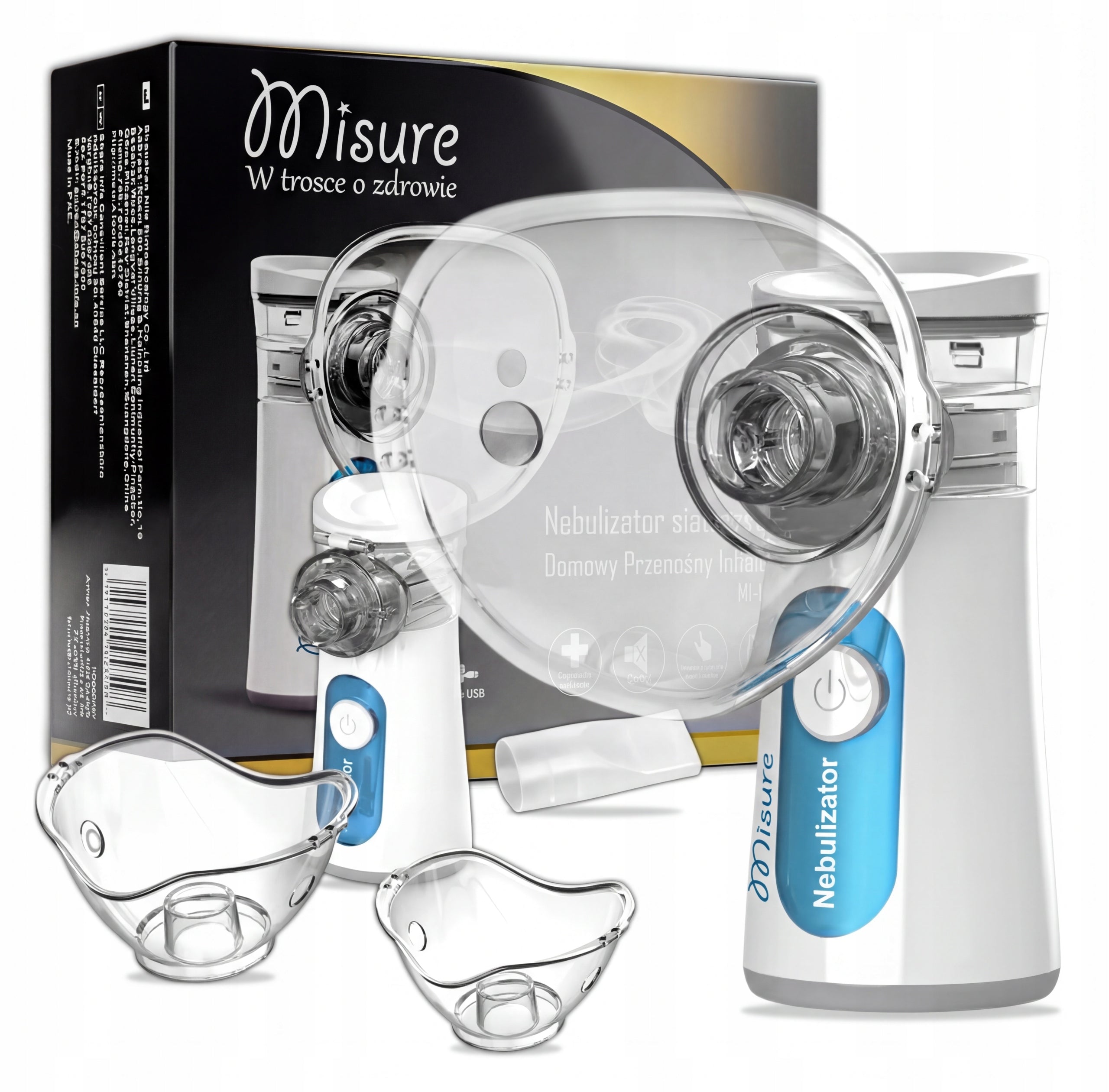 PORTABLE MESH NEBULISER INHALER FOR ADULTS AND CHILDREN MISURE Packaging status original