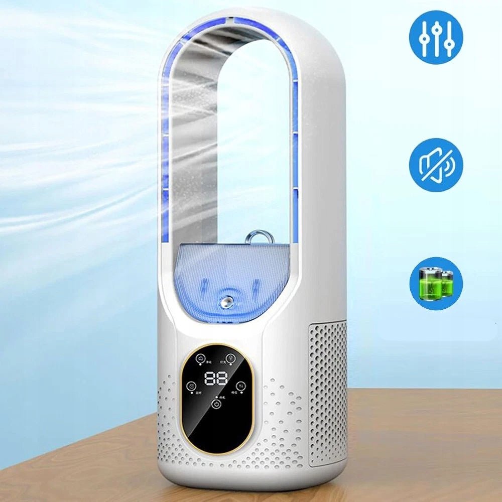 PORTABLE MINI AIR CONDITIONER 6-SPEED BLADELESS ELECTRIC FAN Packaging status original