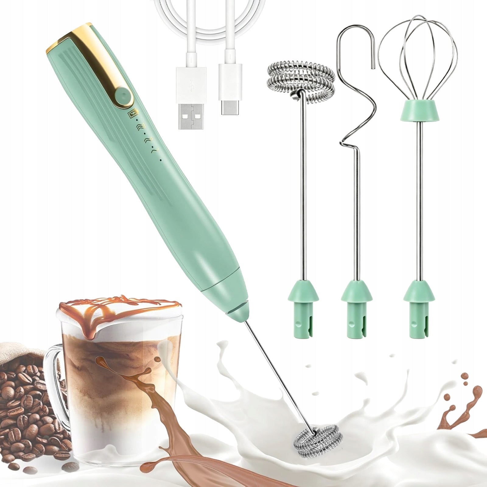 PORTABLE MINI ELECTRIC HAND MIXER MILK FROTHER COFFEE FOAM MAKER EGG WHISK