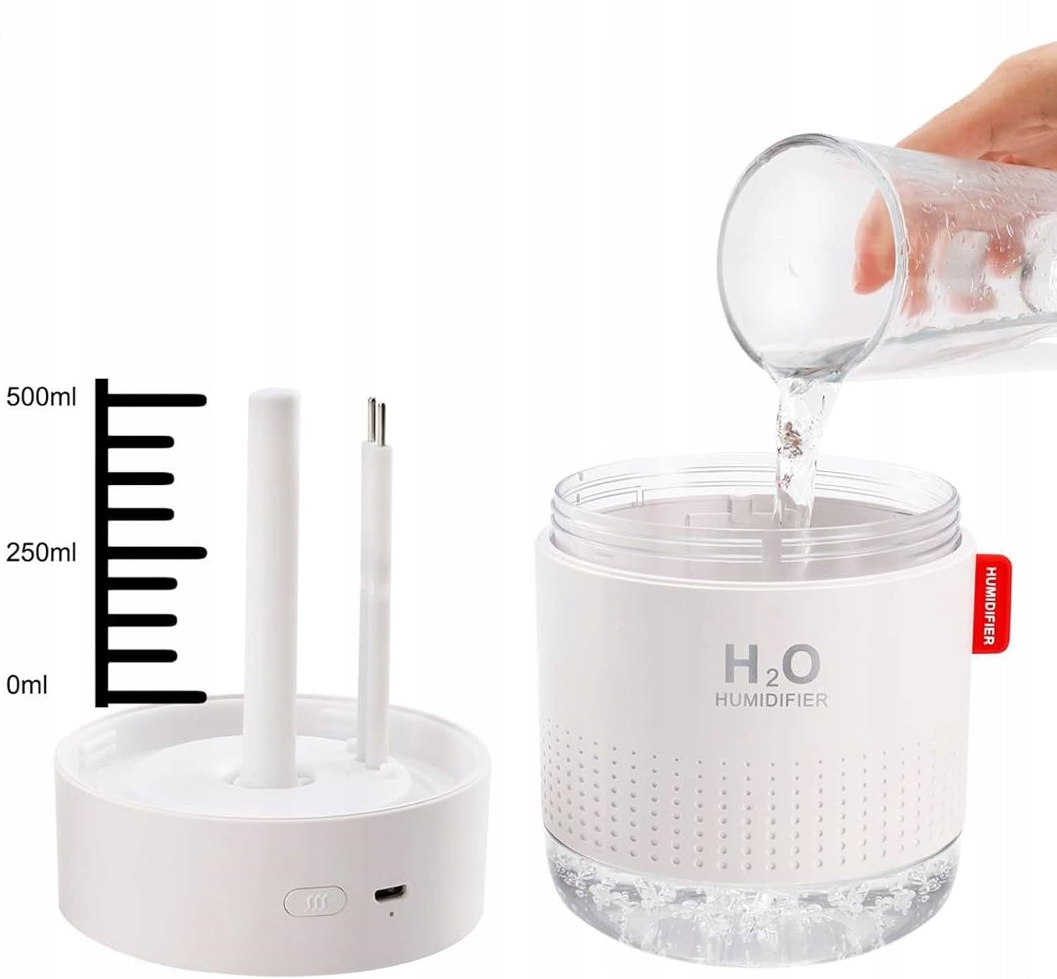 PORTABLE MINI HUMIDIFIER 500ML 2 MODES USB MIST FOR OFFICE WHITE Brand no brand