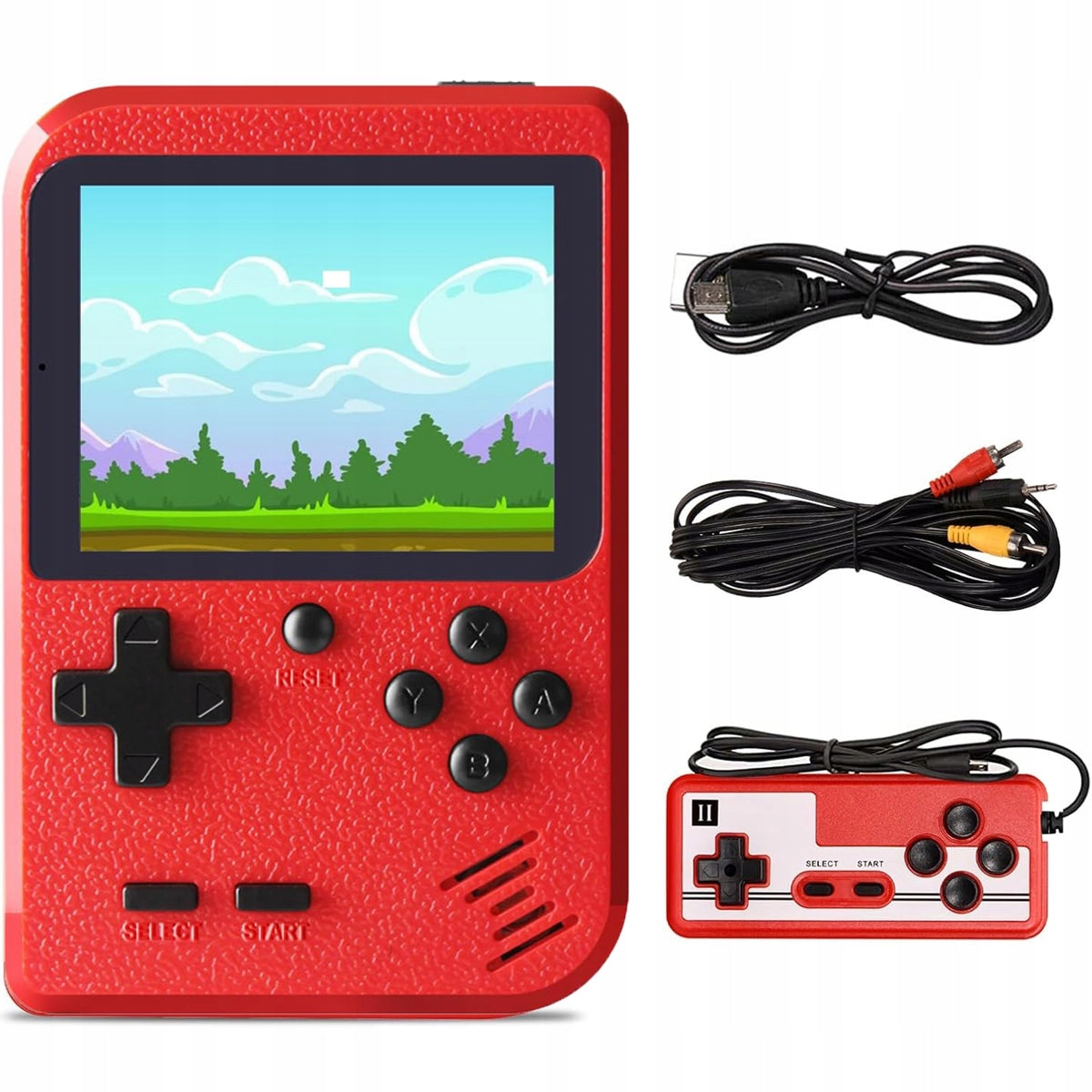 PORTABLE MINI RETRO CONSOLE TWO PLAYERS 500 GAMES 3" TV AV Brand no brand