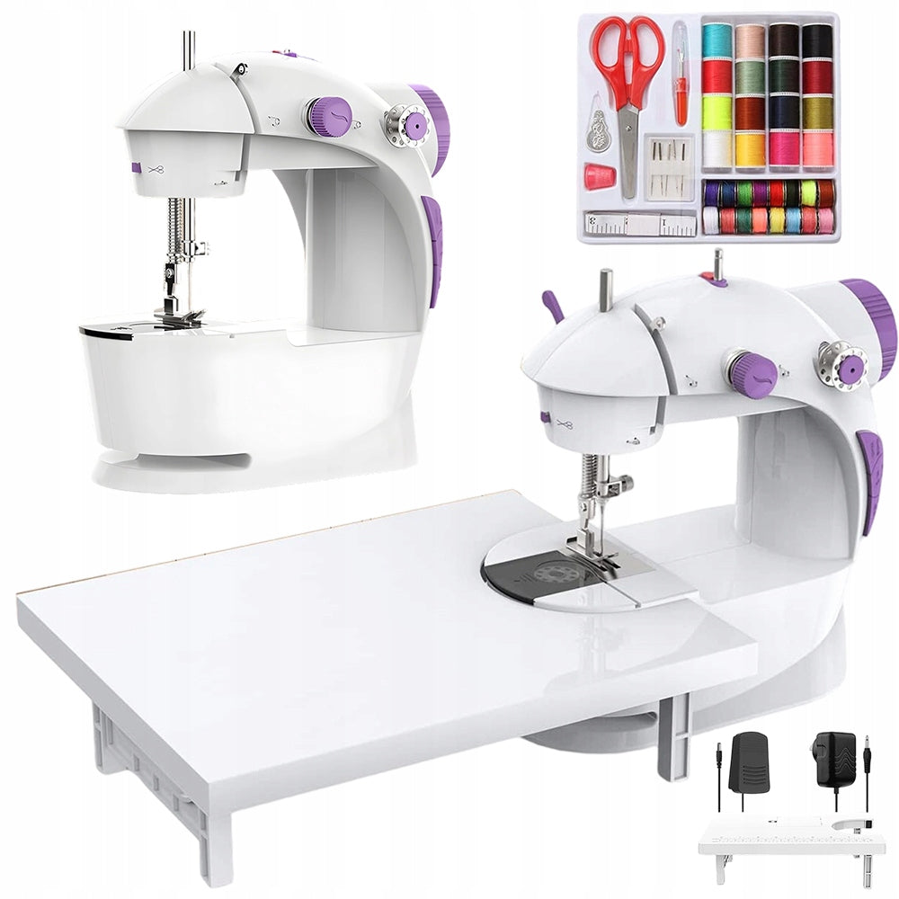 PORTABLE MINI SEWING MACHINE WITH FOOT PEDAL LED LIGHTING ACCESSORIES