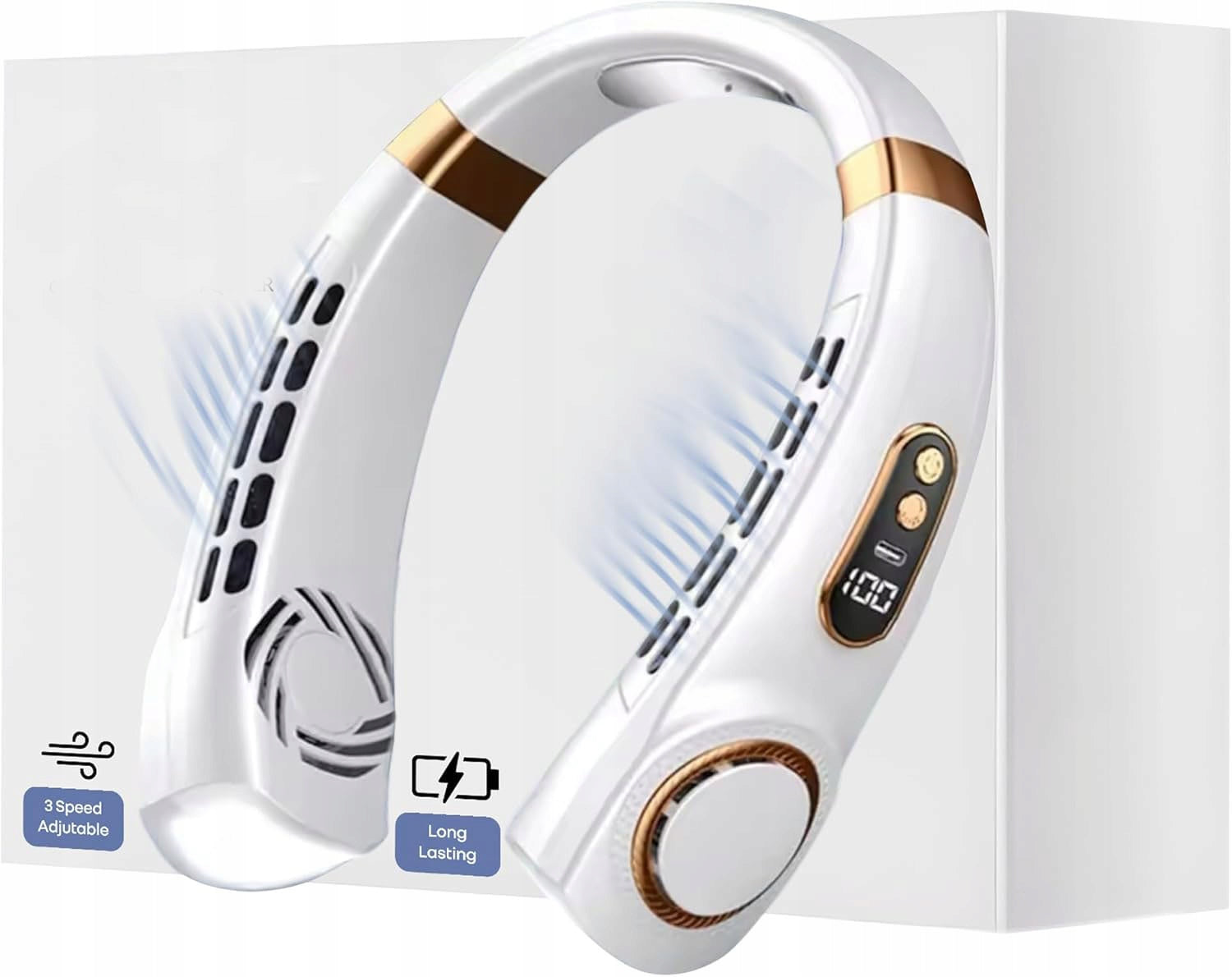 PORTABLE NECK FAN WITH LED 8000MAH MINI AIR CONDITIONER 5 SPEEDS Fan type mini
