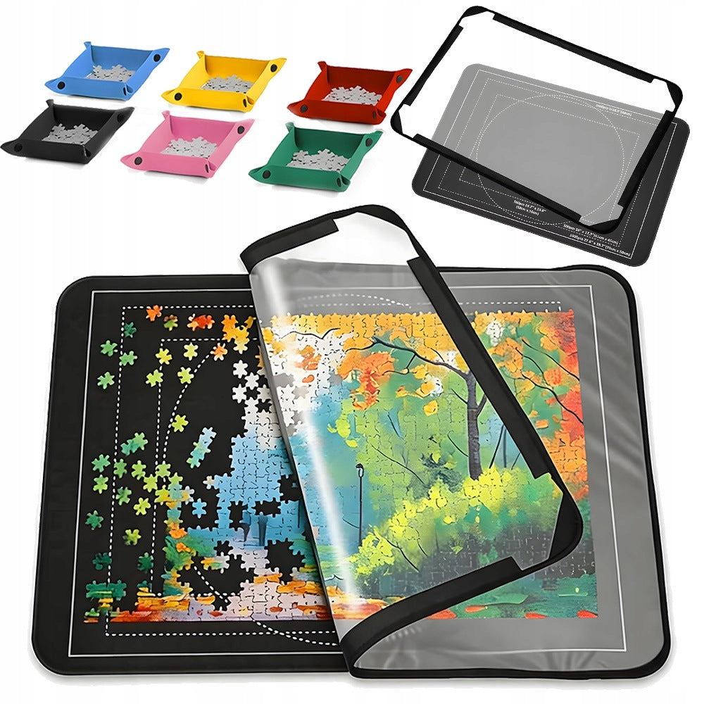 PORTABLE PUZZLE TABLE WITH DUST COVER + 6 TRAYS