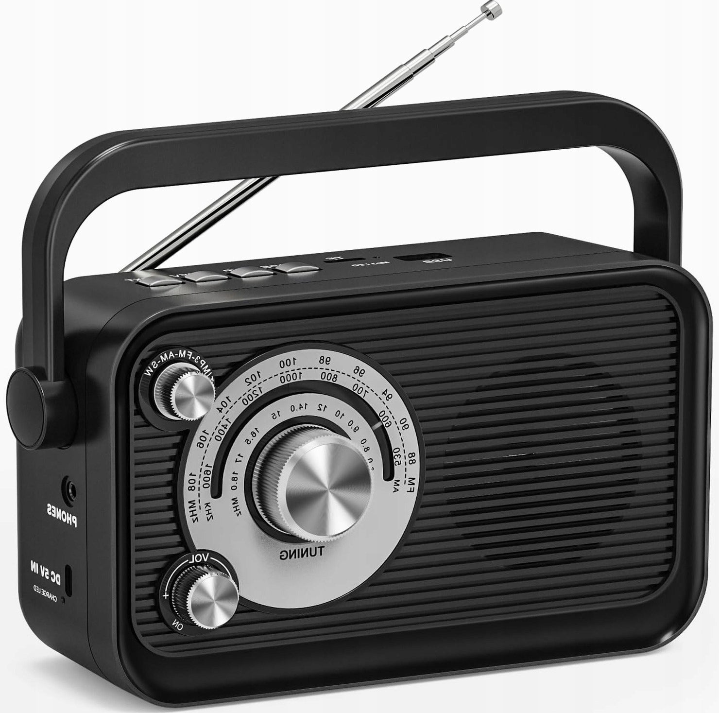 PORTABLE RADIO FM AM SW BLUETOOTH MP3 CAMPING KITCHEN BATTERY
