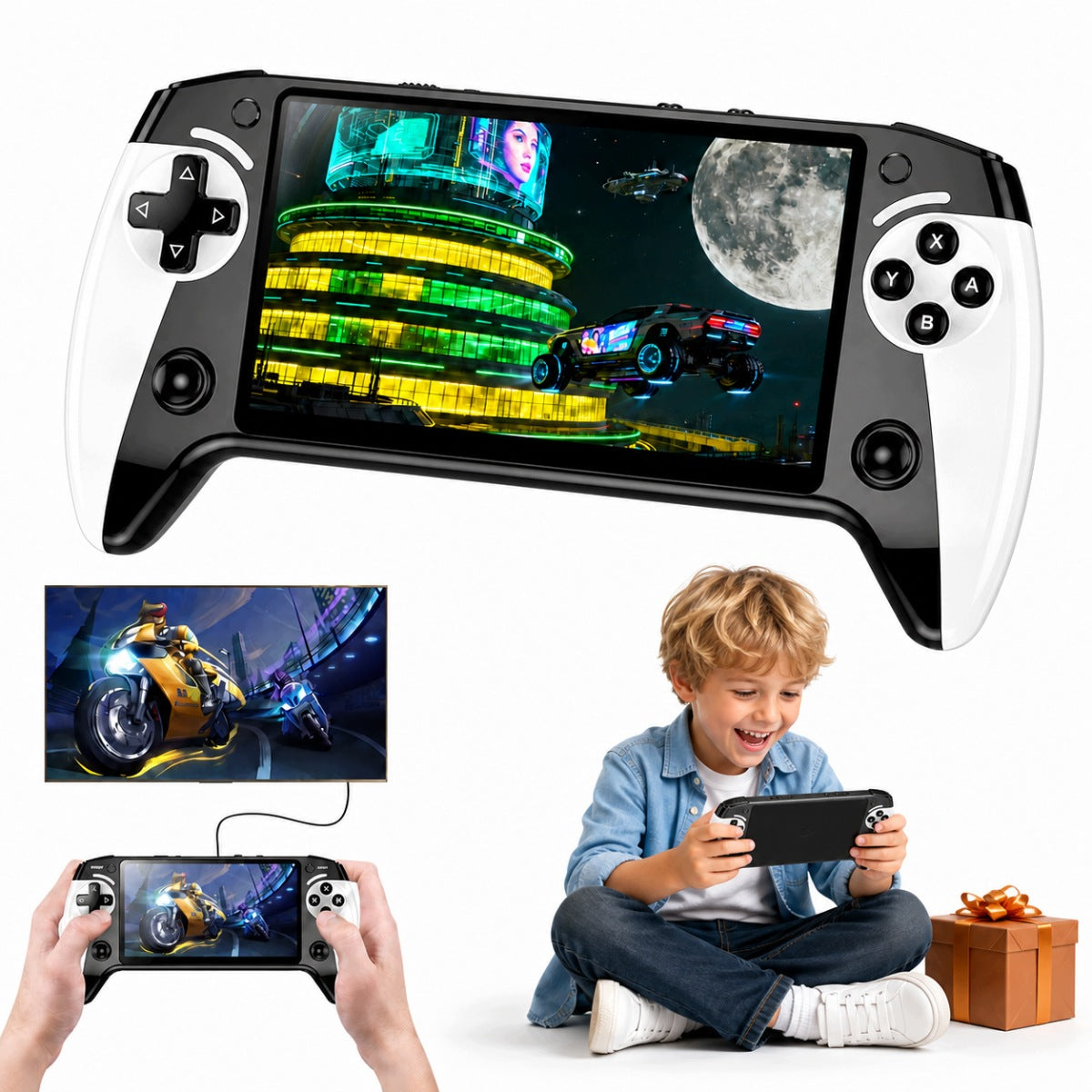 PORTABLE RETRO GAMING CONSOLE 5.5 INCH MEMORY 8GB X9