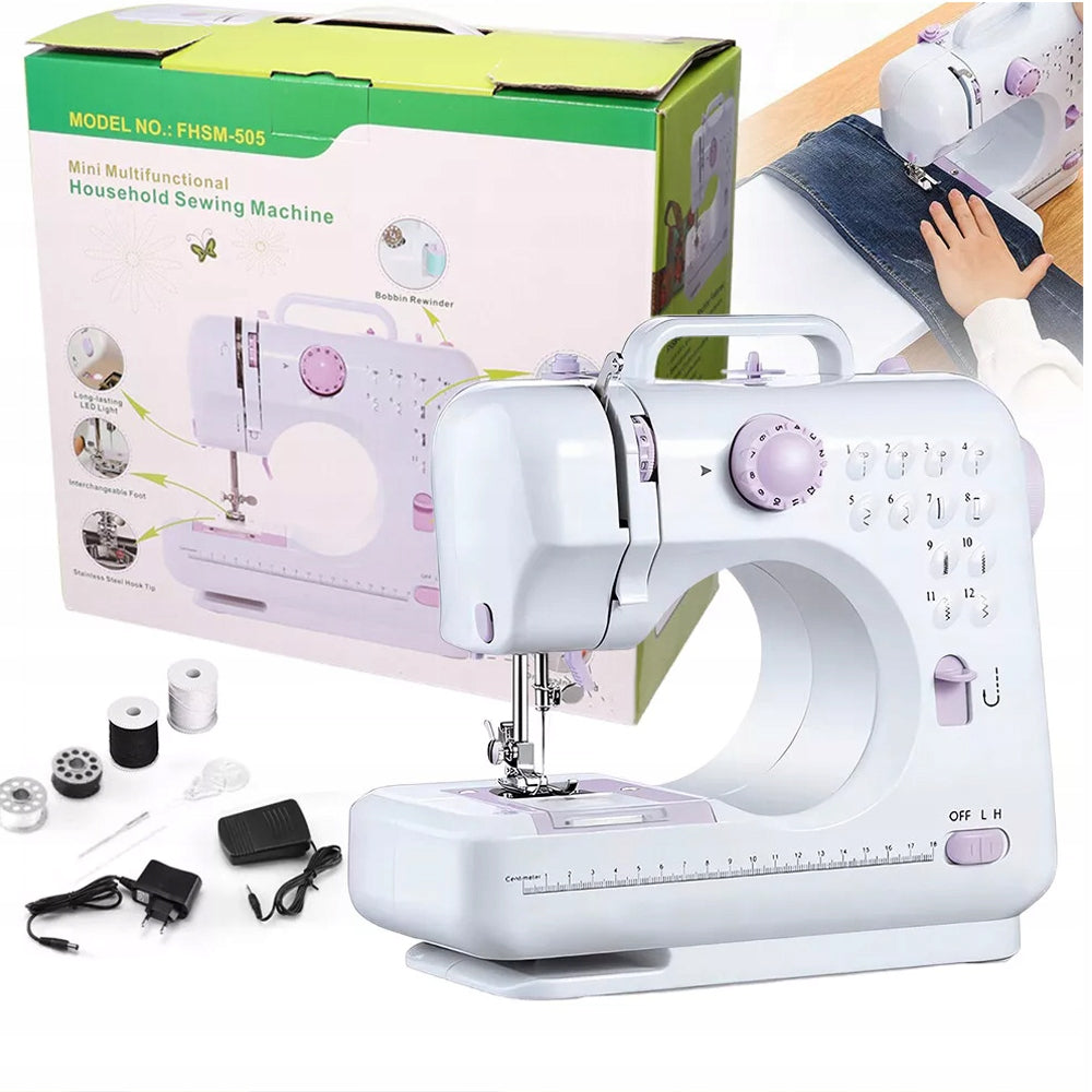 PORTABLE SEWING MACHINE 12 TYPES OF LED STITCHES SPEED ADJUSTMENT