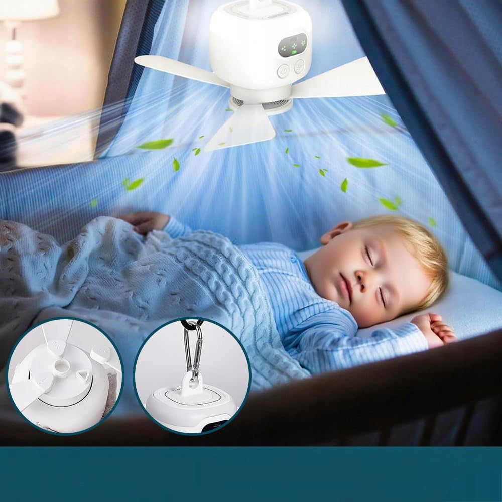 PORTABLE SMALL CEILING FAN, CEILING FAN WITH REMOTE CONTROL LIGHT Functions timer