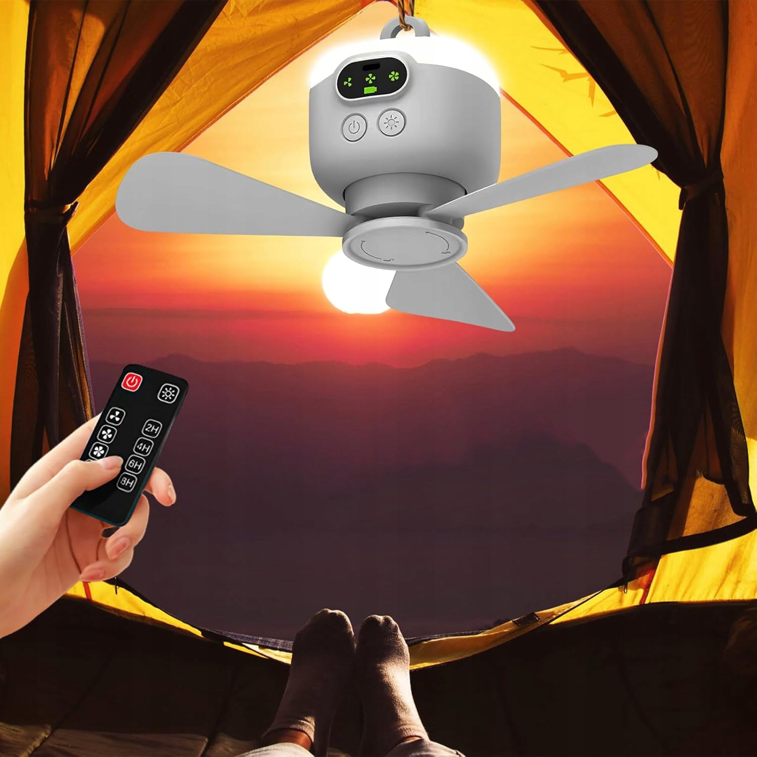 PORTABLE SMALL CEILING FAN, CEILING FAN WITH REMOTE CONTROL LIGHT Product weight with unit packaging 0.51 kg