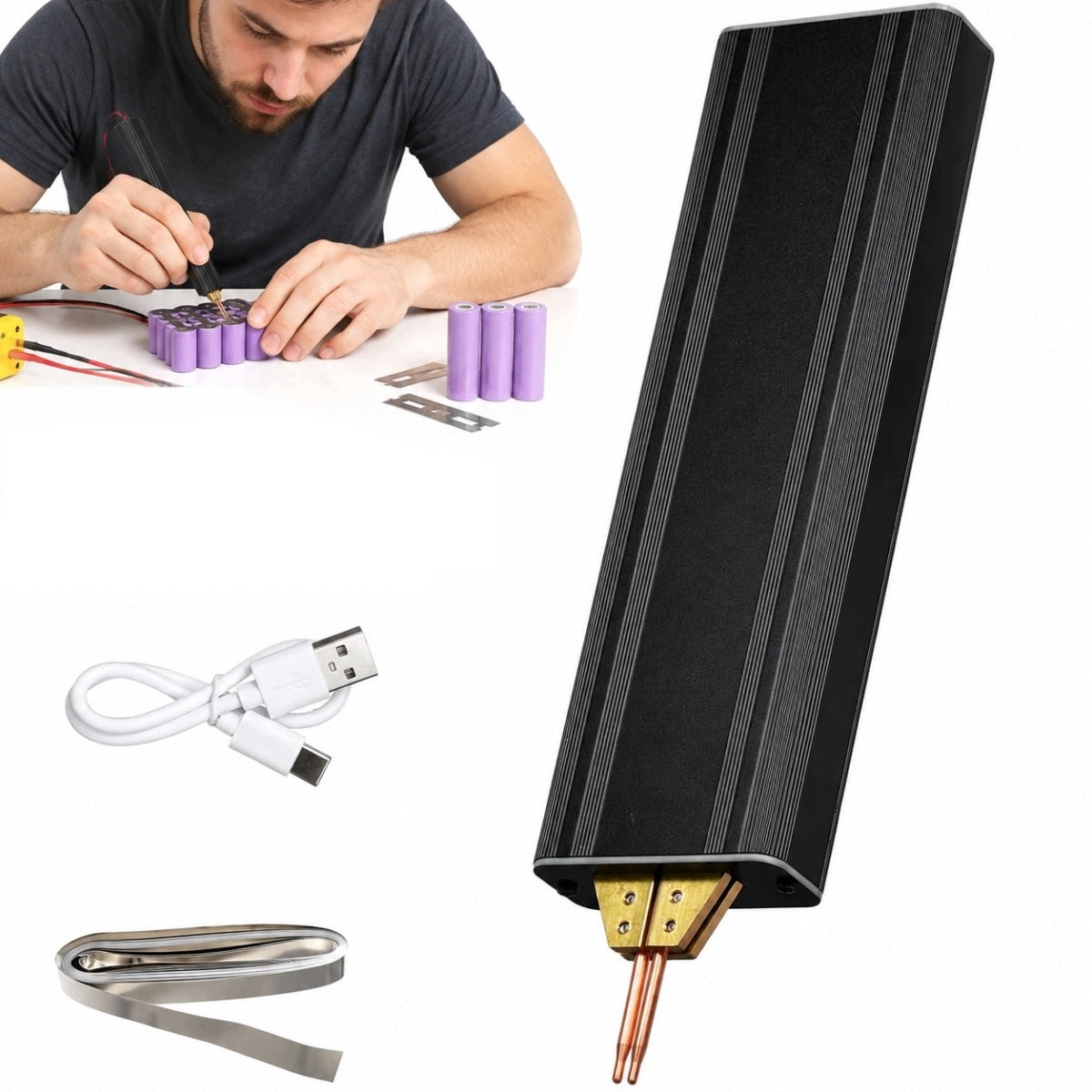 PORTABLE SPOT WELDING MACHINE FOR 18650 21700 5000MAH LCD CELLS