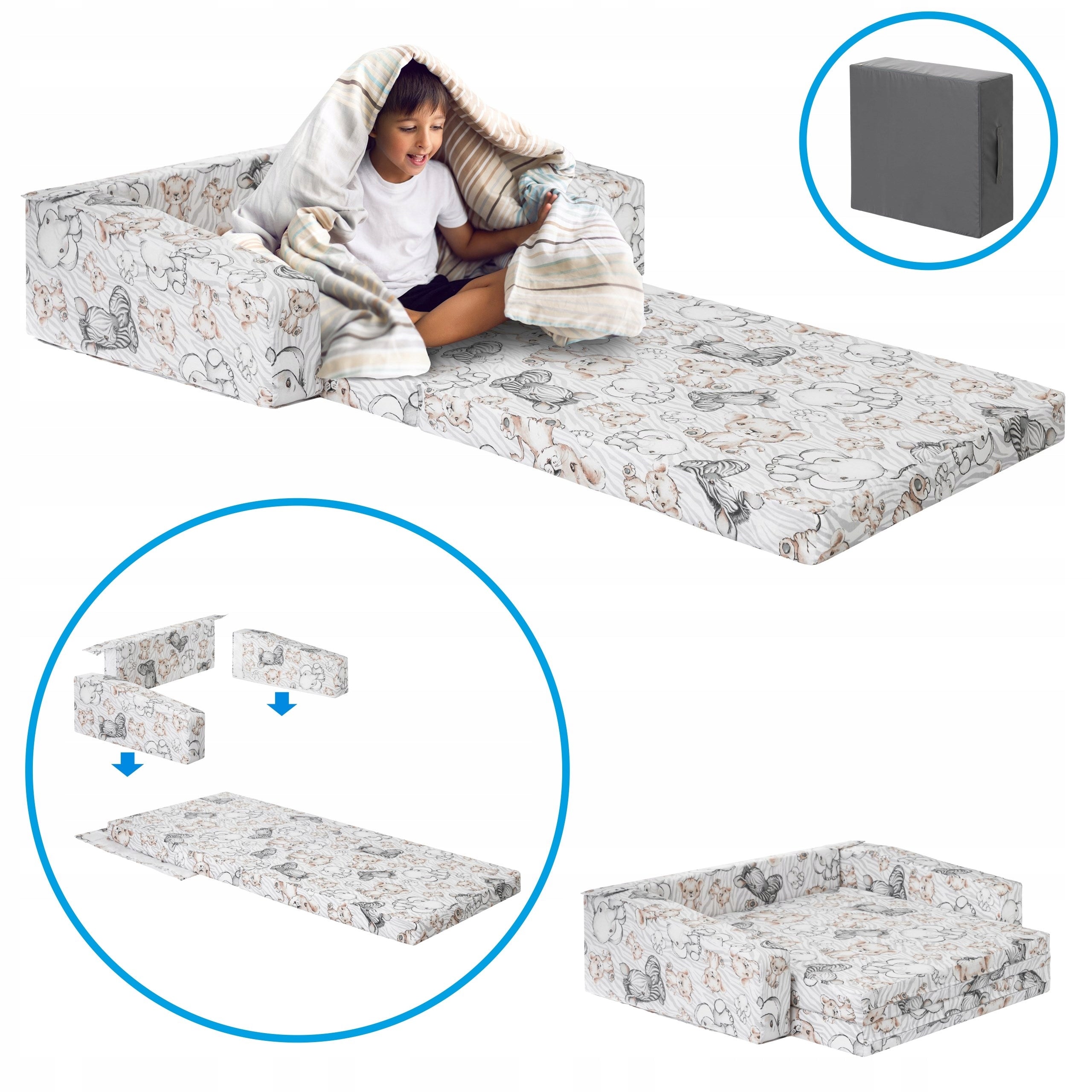 PORTABLE TRAVEL COT, Baby Couch, Folding Mattress 128x70