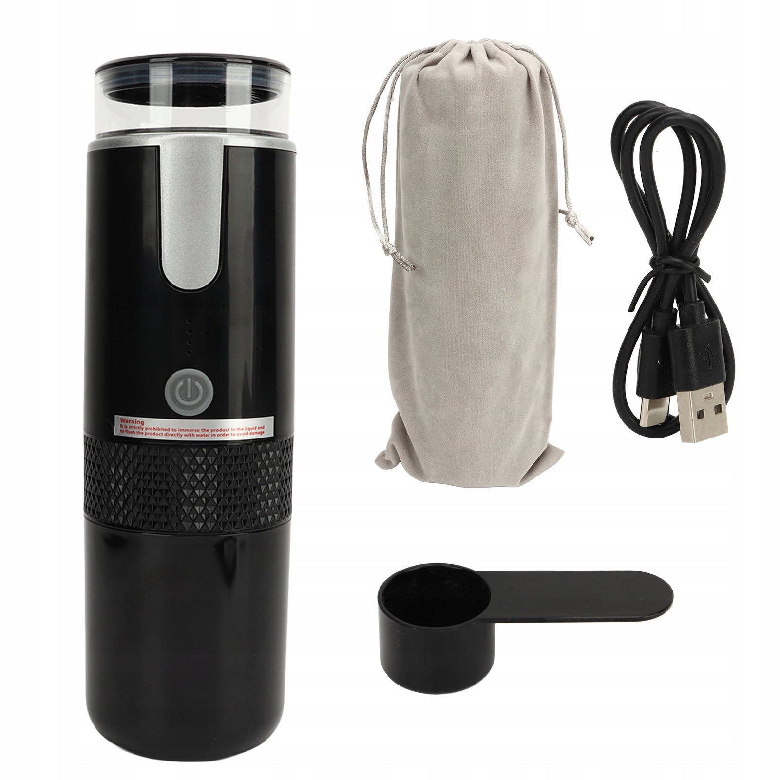 PORTABLE WIRELESS TRAVEL COFFEE MAKER FOR CAPSULES AND GROUND COFFEE