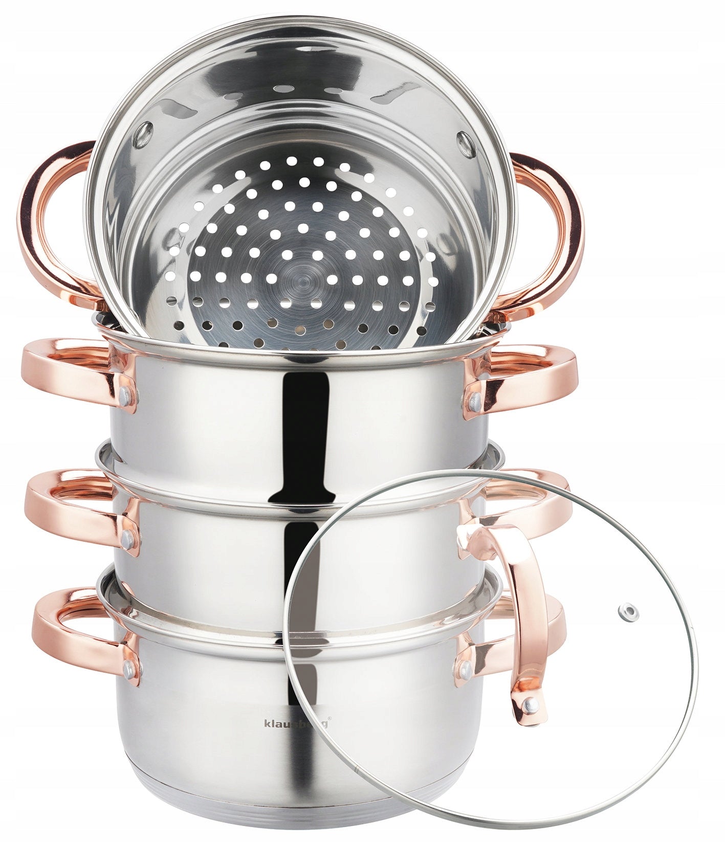 POT 2,5L STEAMING induction stainless steel pot + 3 CARTRIDGES