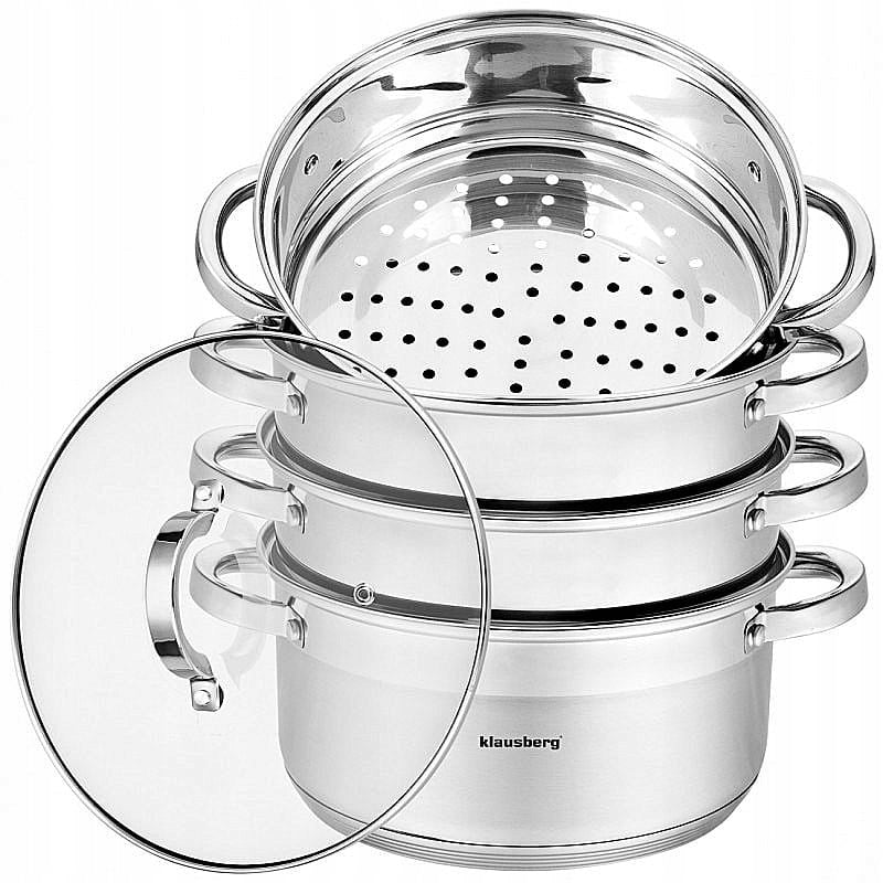 POT 5,0 L FOR STEAMING 24cm. 5 X BOTTOM KLAUSBERG