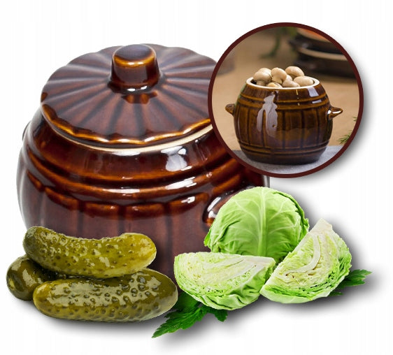 POT BARREL STONEWARE SMALL LID FOR PICKLING CUCUMBERS CABBAGE CERAMICS 1L