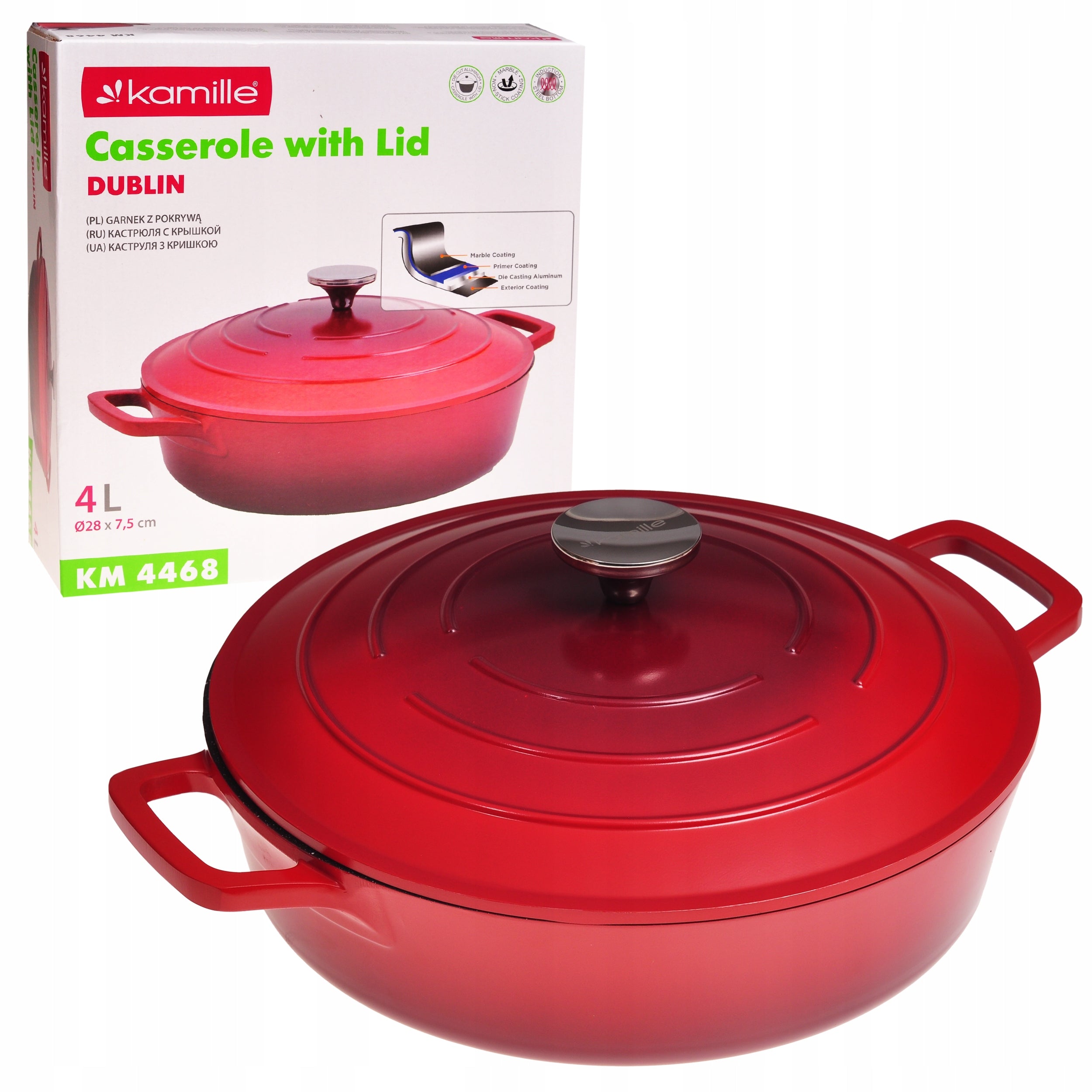 POT GAR cauldron with lid for GAS INDUCTIONS KAMILLE 4,0 L