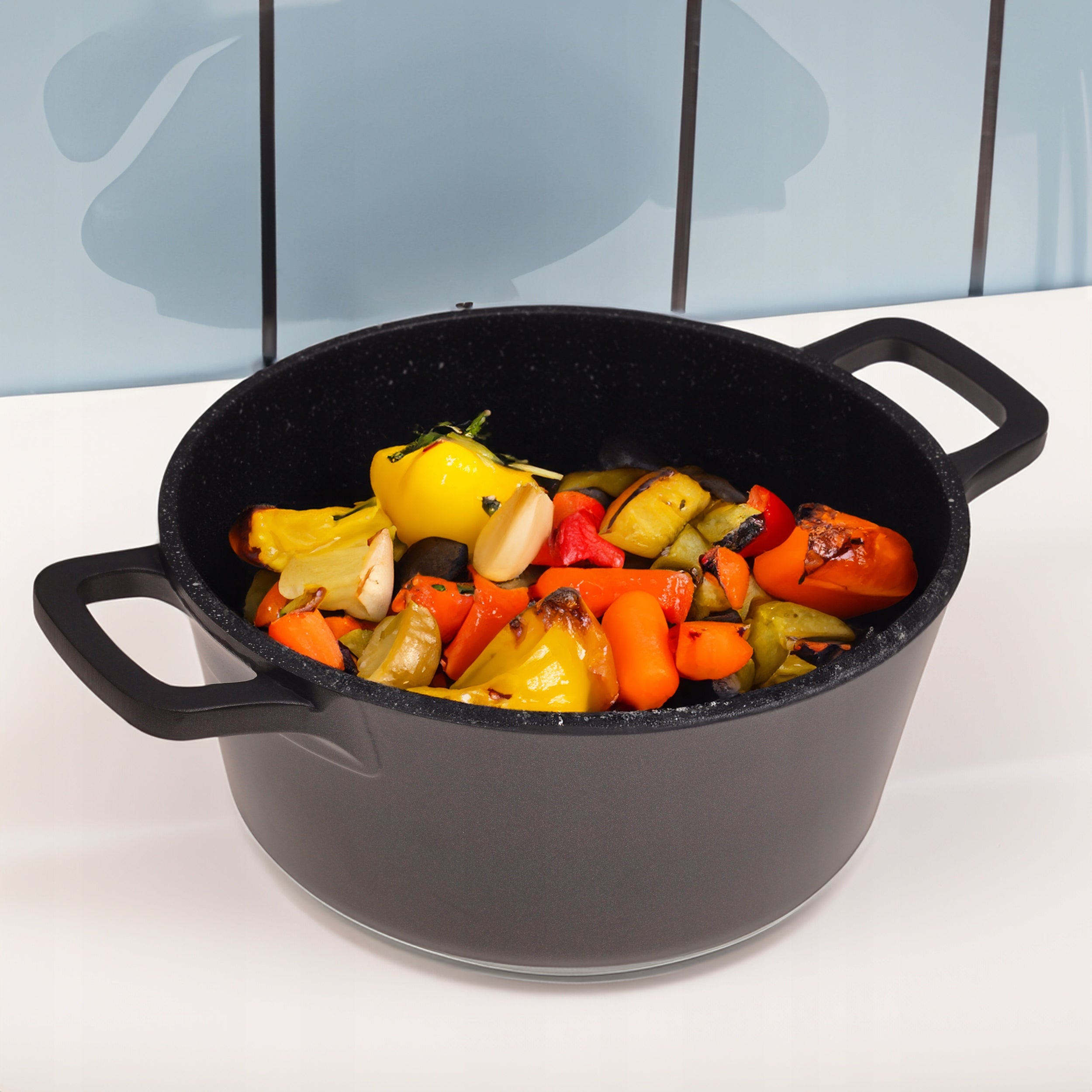 POT GAR cauldron with lid for GAS INDUCTIONS Kamille black 2,5l Packaging status original