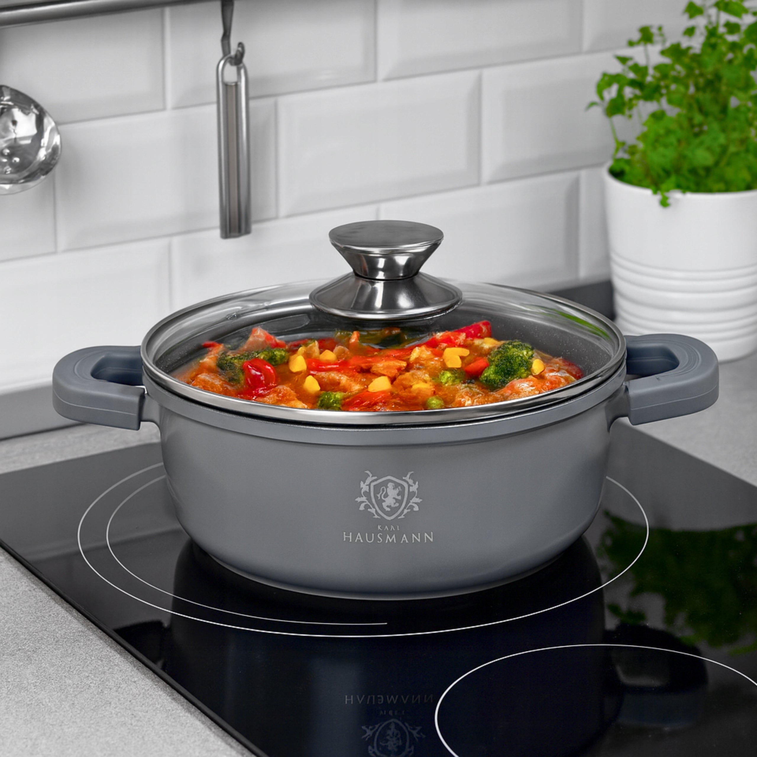 POT INDUCTION GAS GRANITE POT 2,3L 20cm WITH LID SMALL POT GREY Manufacturer code 5905155036469